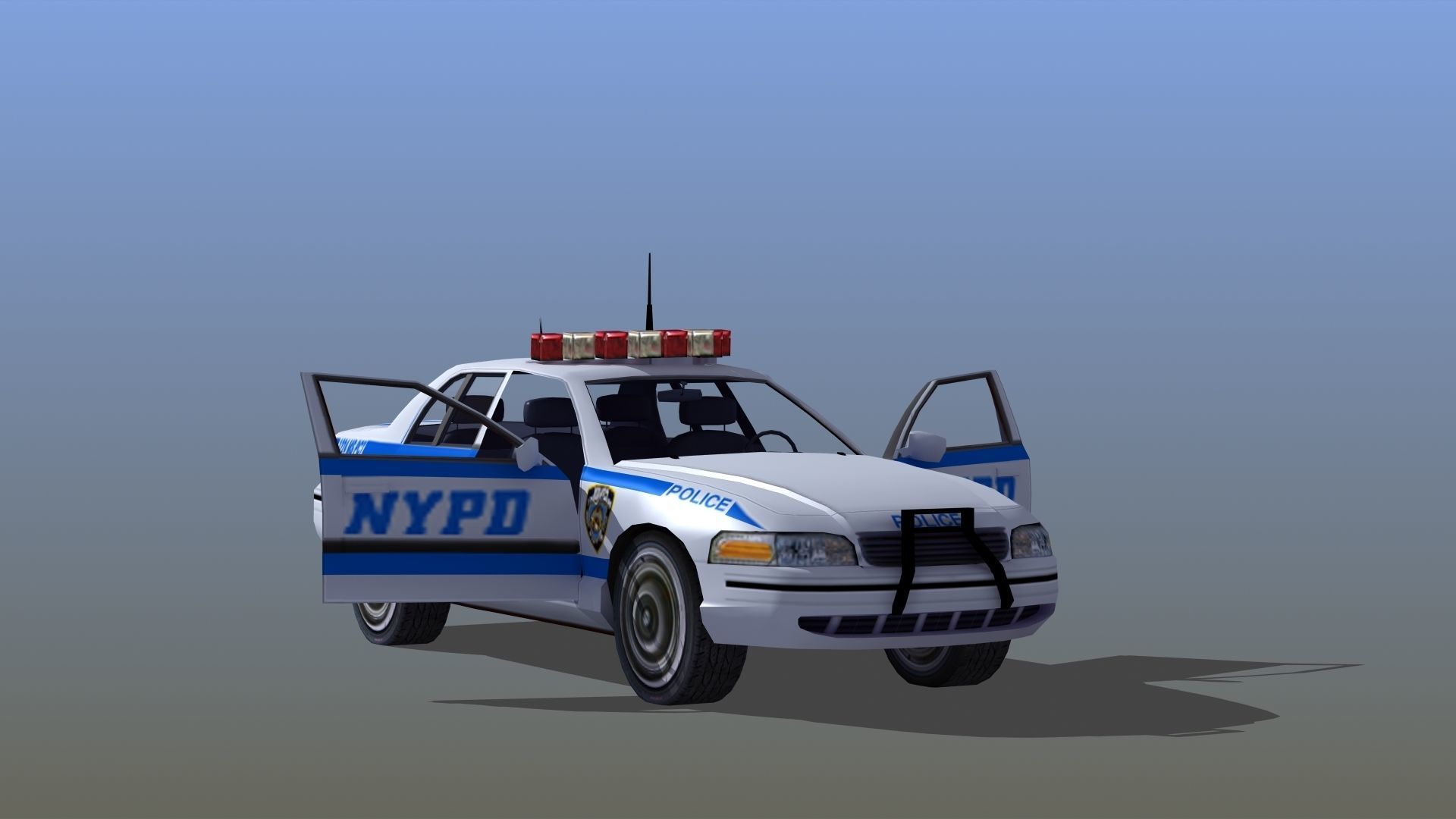 Police Patrol Car Low-poly 3D model_19