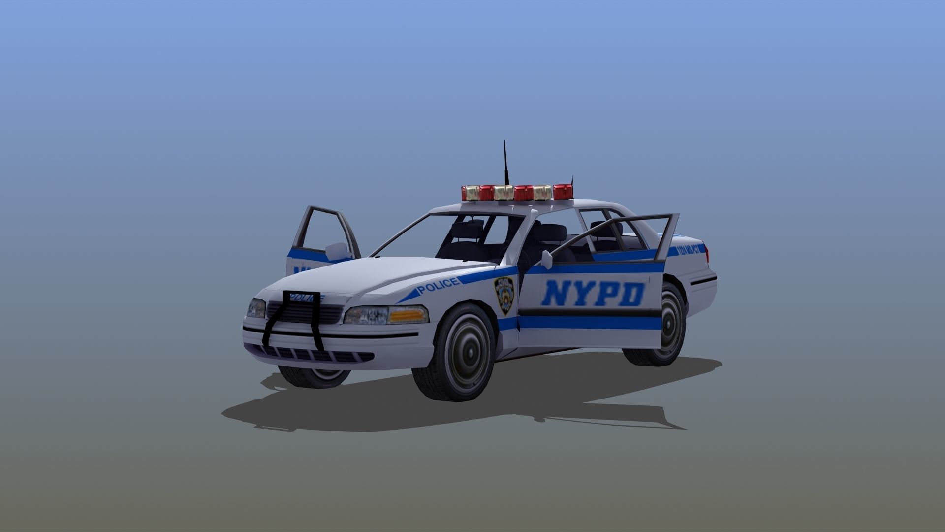 Police Patrol Car Low-poly 3D model_10