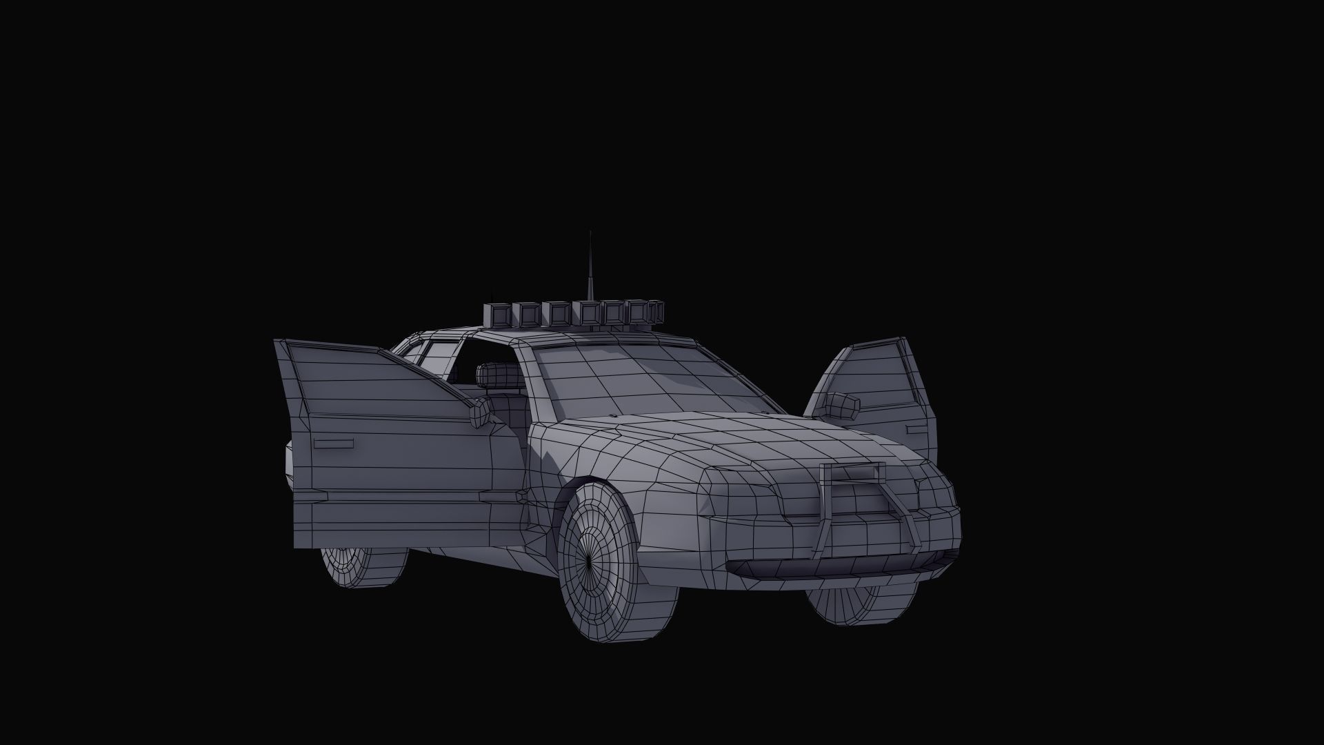 Police Patrol Car Low-poly 3D model_18