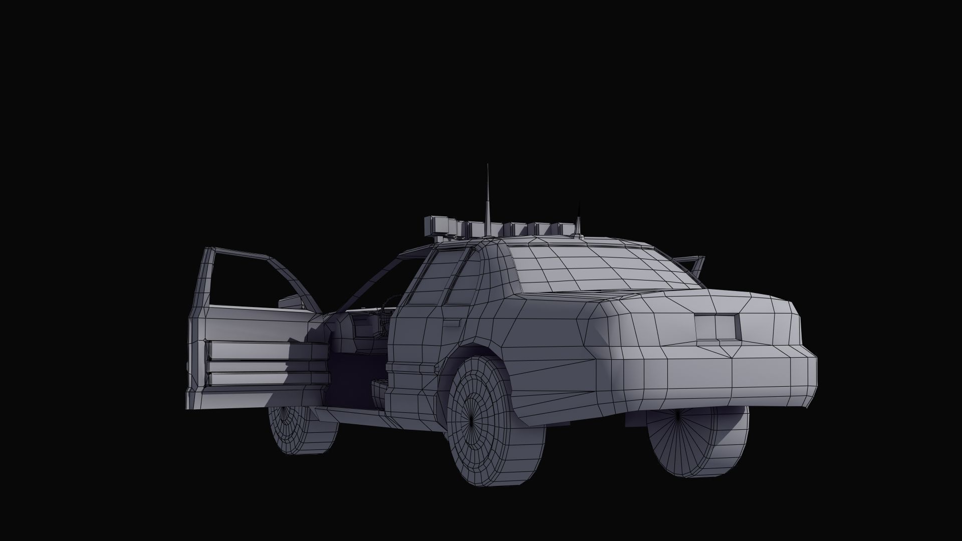 Police Patrol Car Low-poly 3D model_22