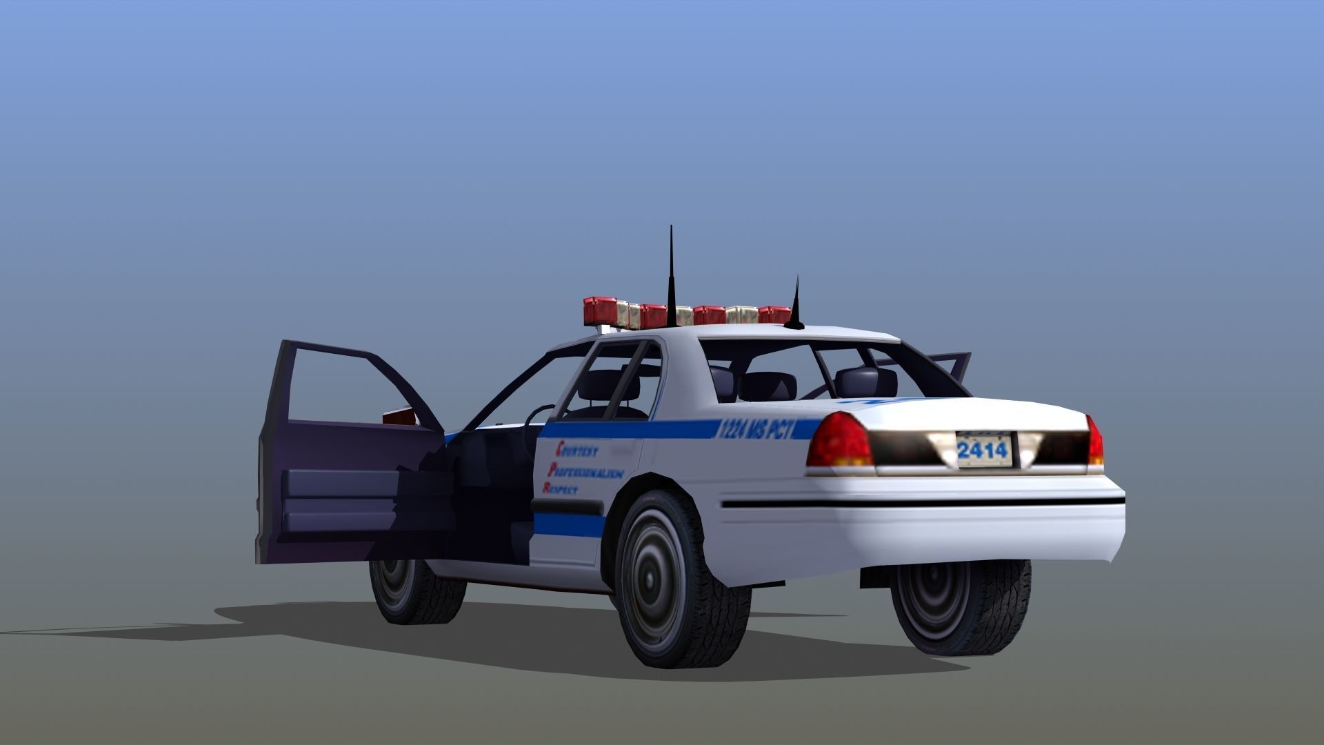 Police Patrol Car Low-poly 3D model_16