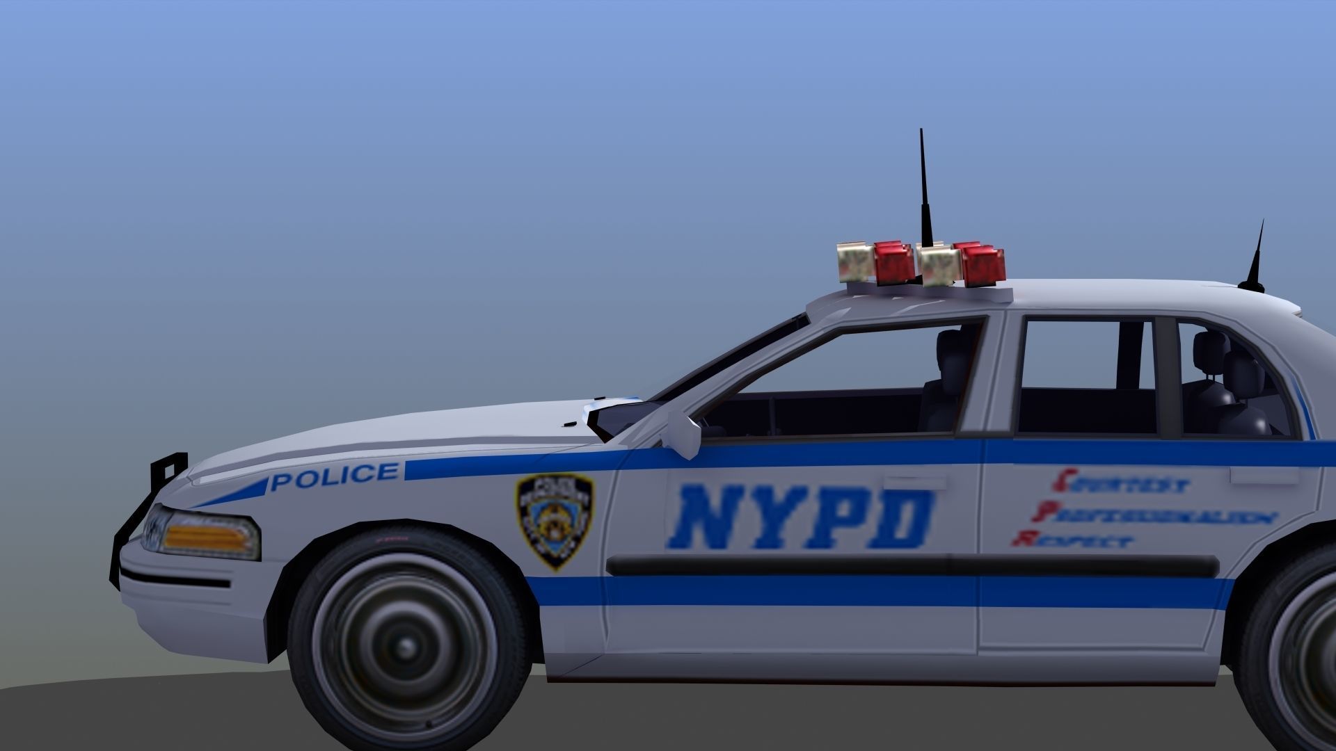Police Patrol Car Low-poly 3D model_31