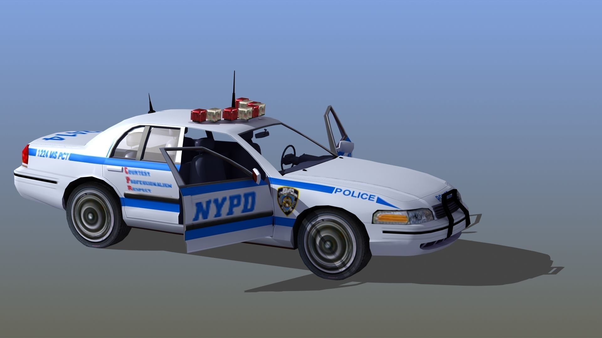 Police Patrol Car Low-poly 3D model_1