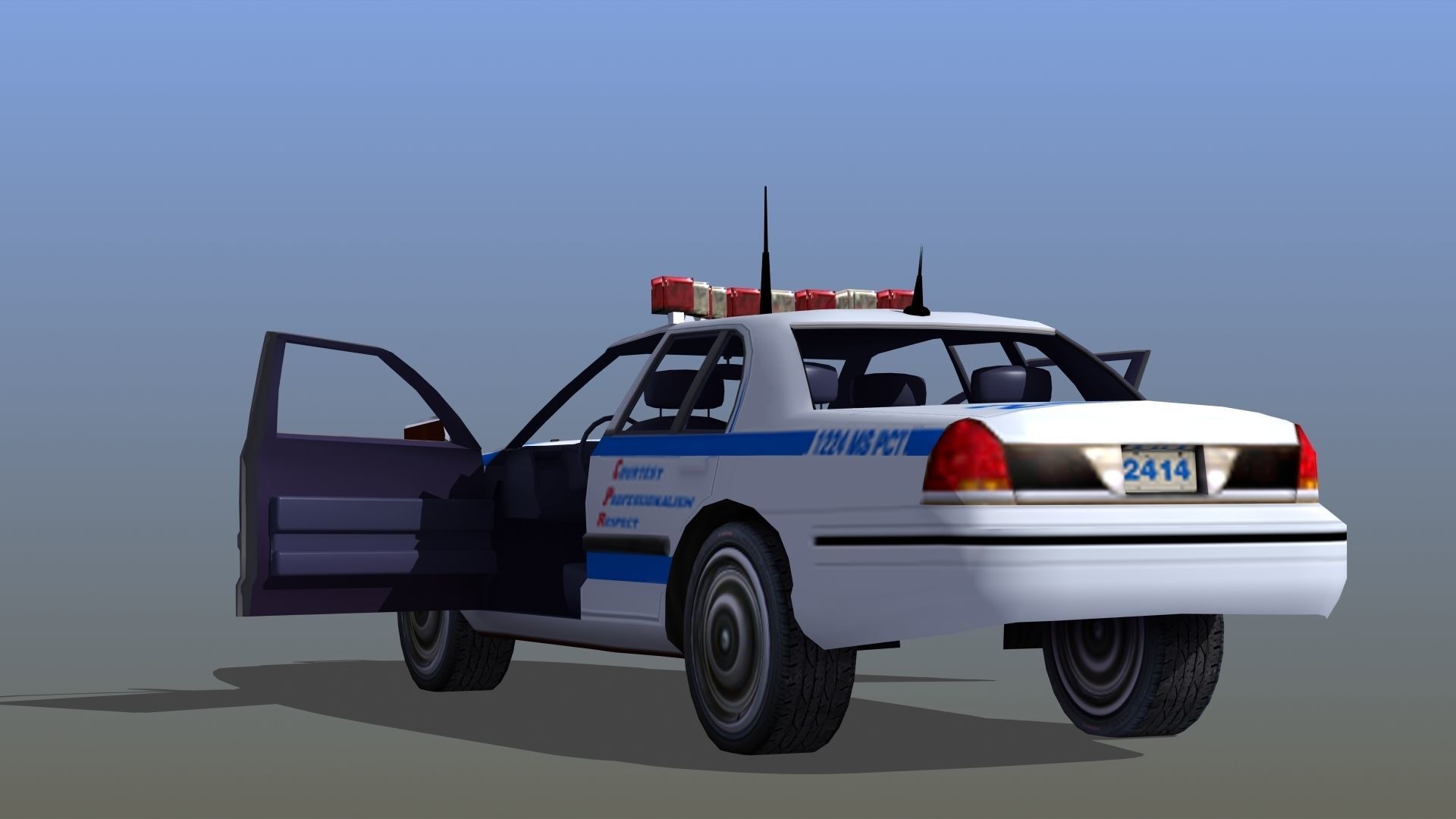Police Patrol Car Low-poly 3D model_43