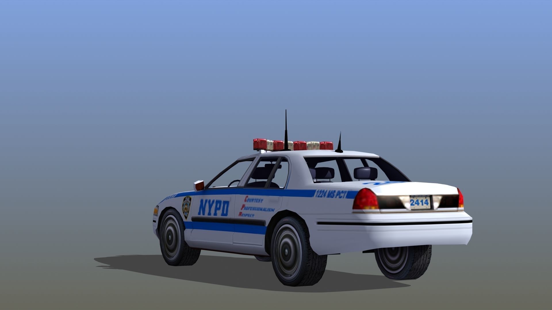 Police Patrol Car Low-poly 3D model_13