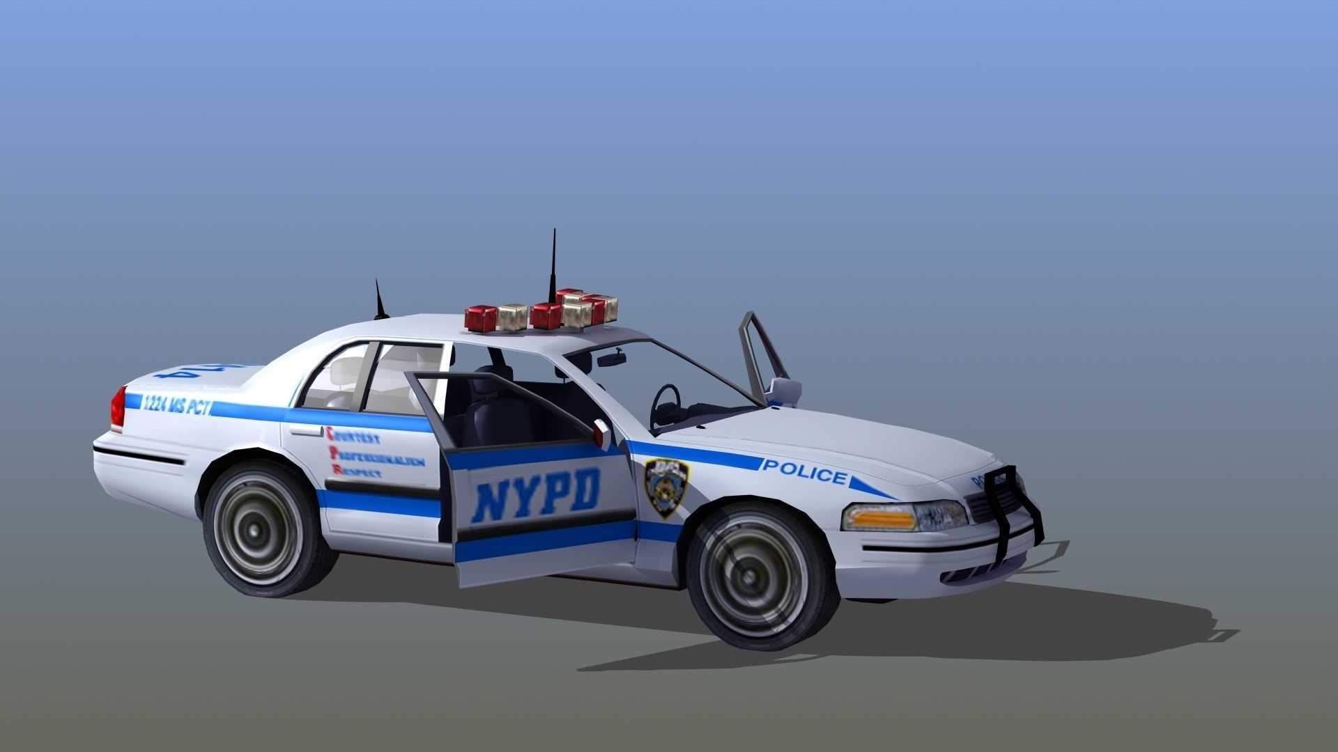 Police Patrol Car Low-poly 3D model_40