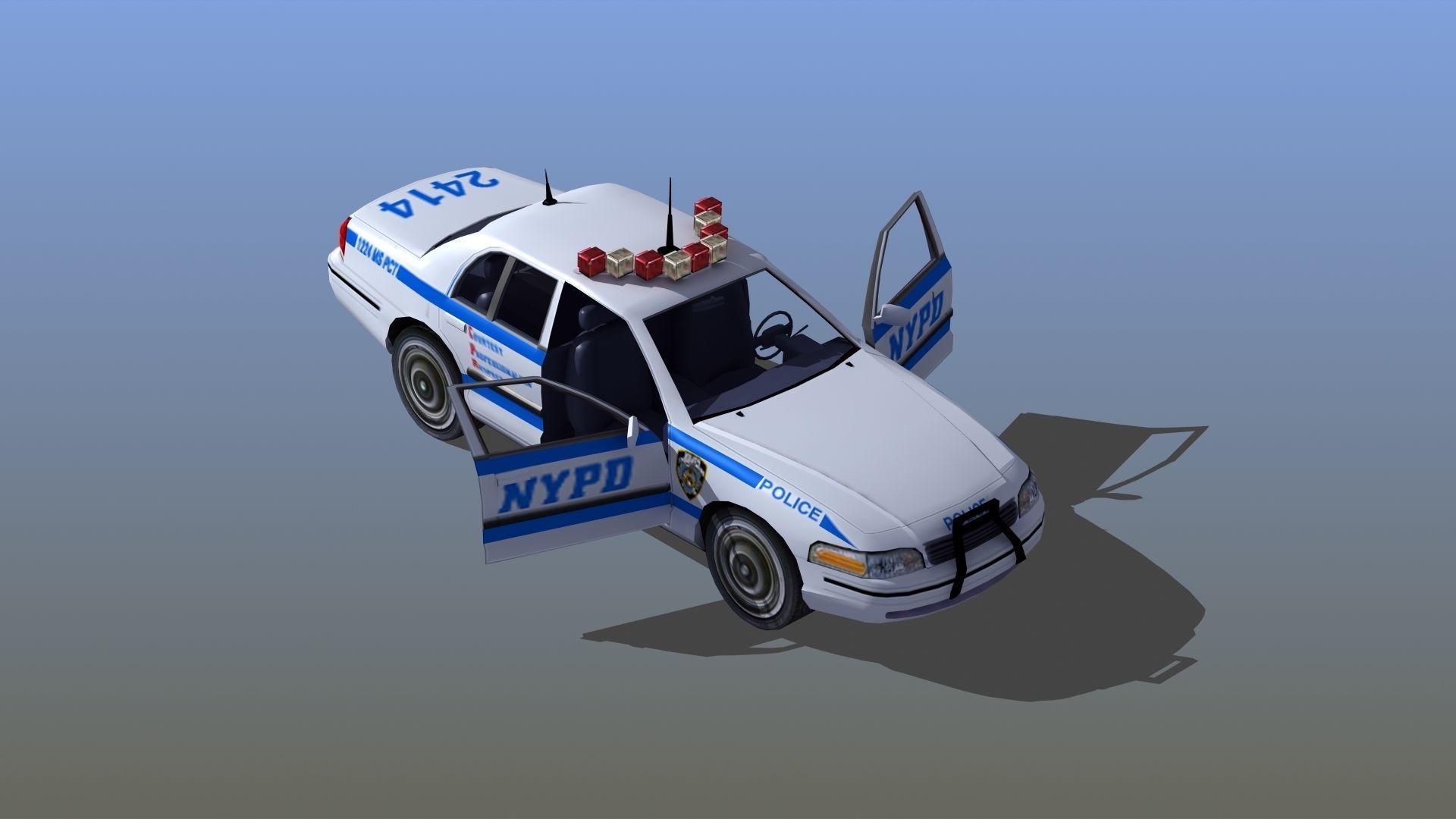 Police Patrol Car Low-poly 3D model_6