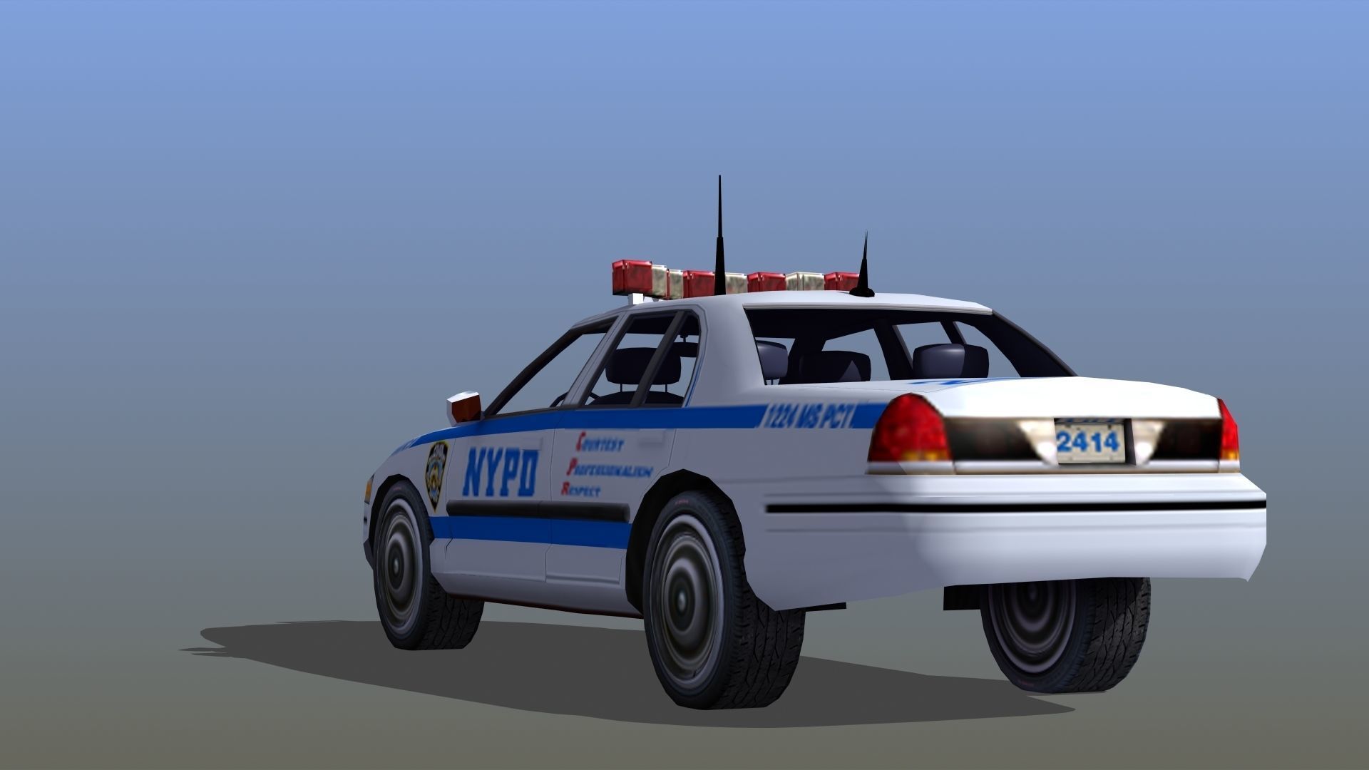 Police Patrol Car Low-poly 3D model_14