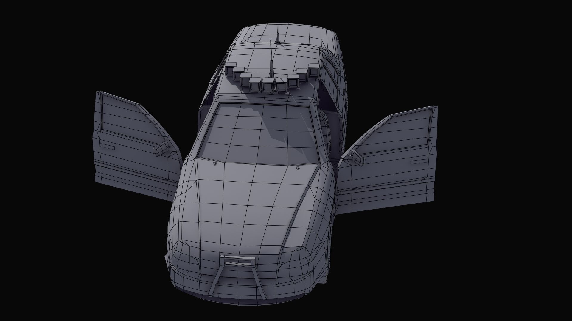 Police Patrol Car Low-poly 3D model_41