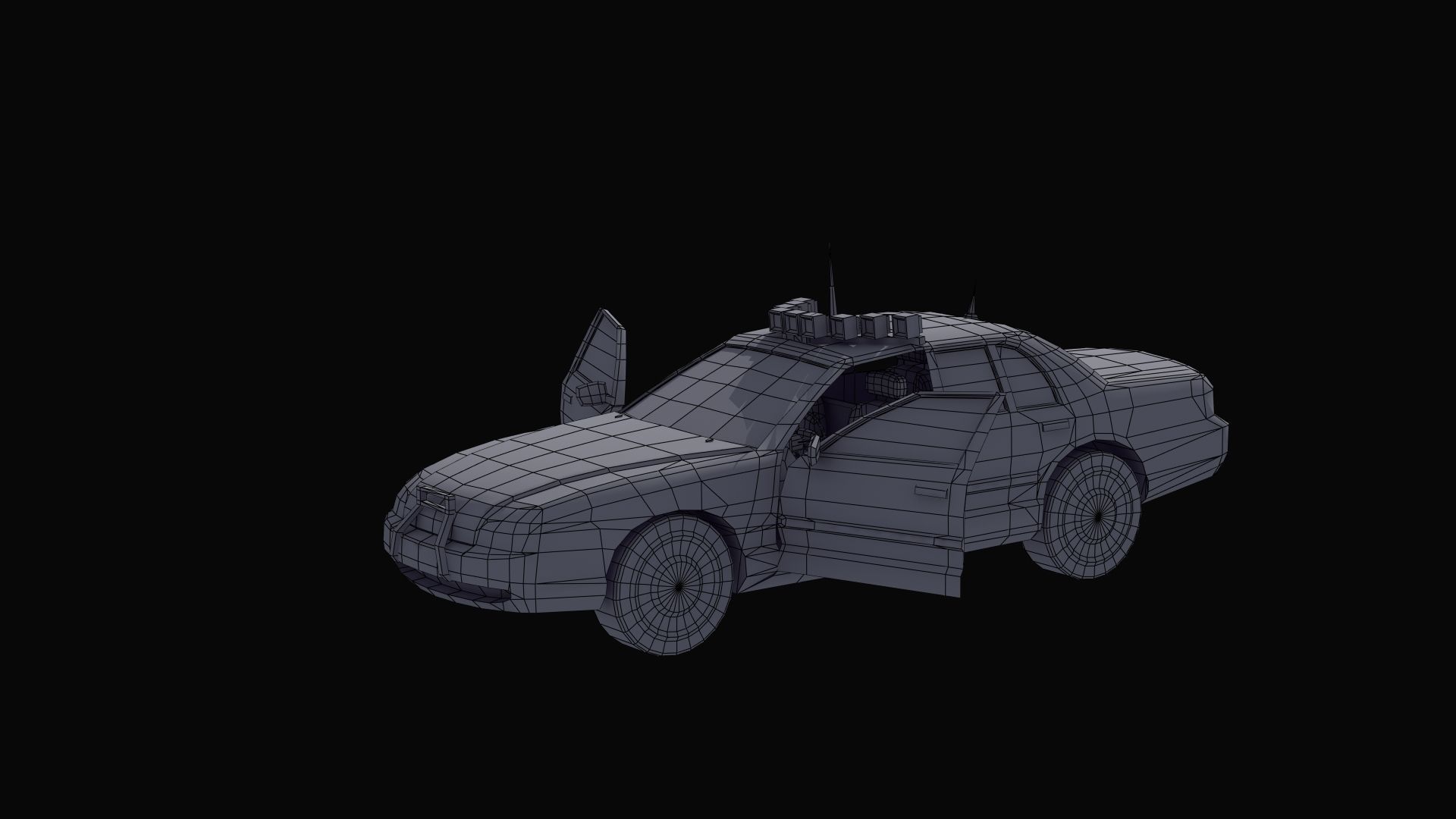 Police Patrol Car Low-poly 3D model_20
