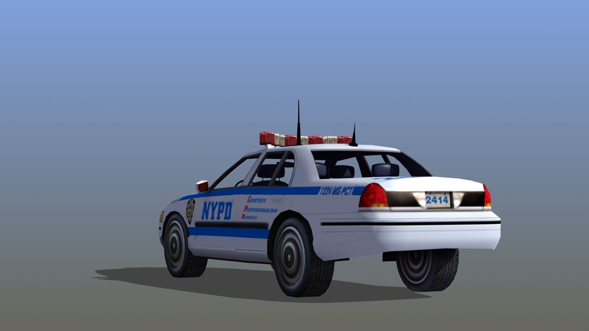 Police Patrol Car Low-poly 3D model_12
