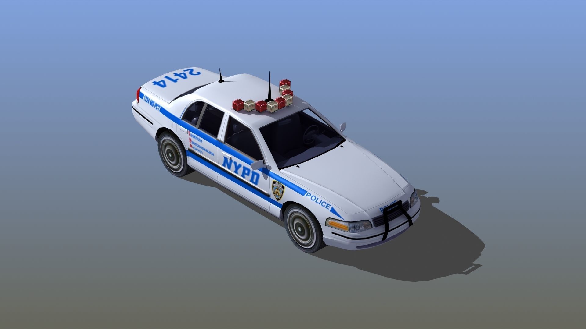 Police Patrol Car Low-poly 3D model_11
