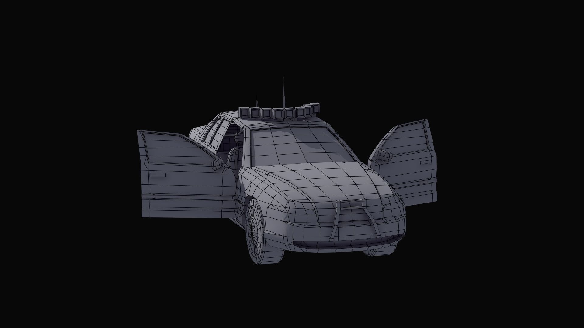 Police Patrol Car Low-poly 3D model_29