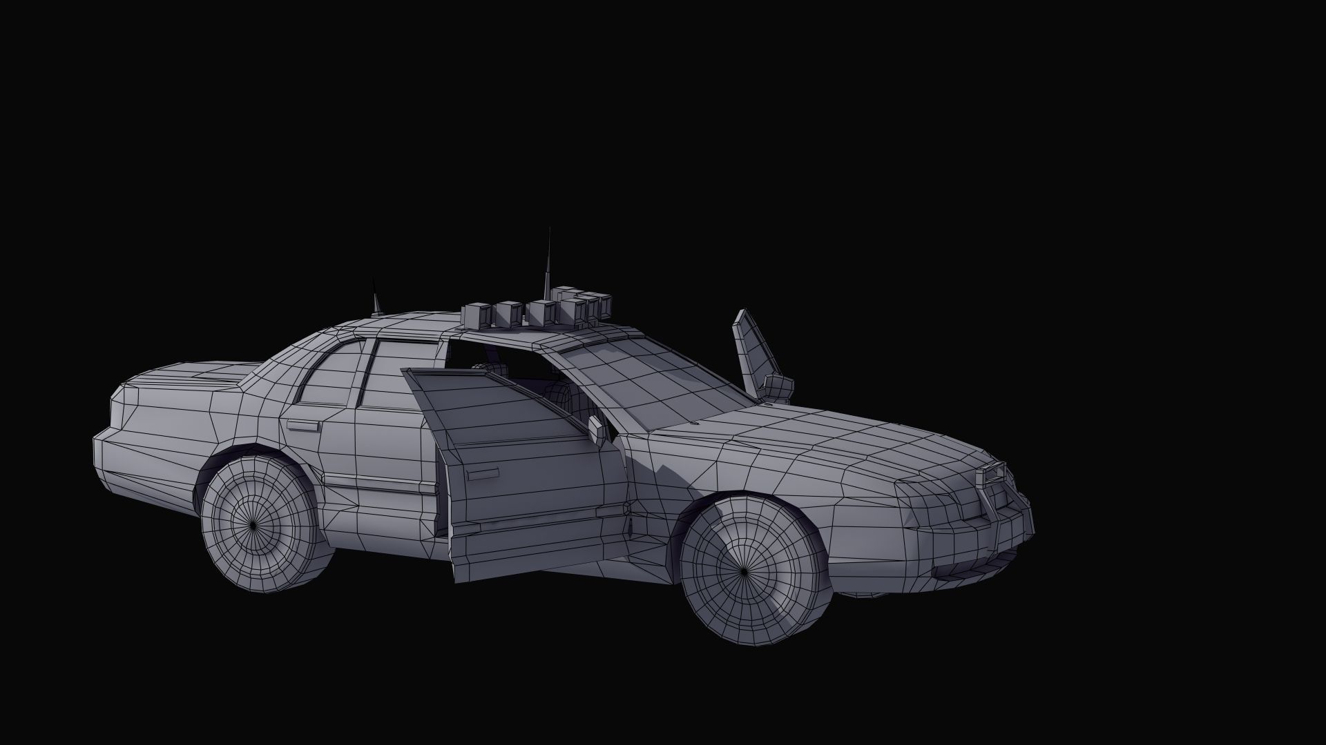 Police Patrol Car Low-poly 3D model_9