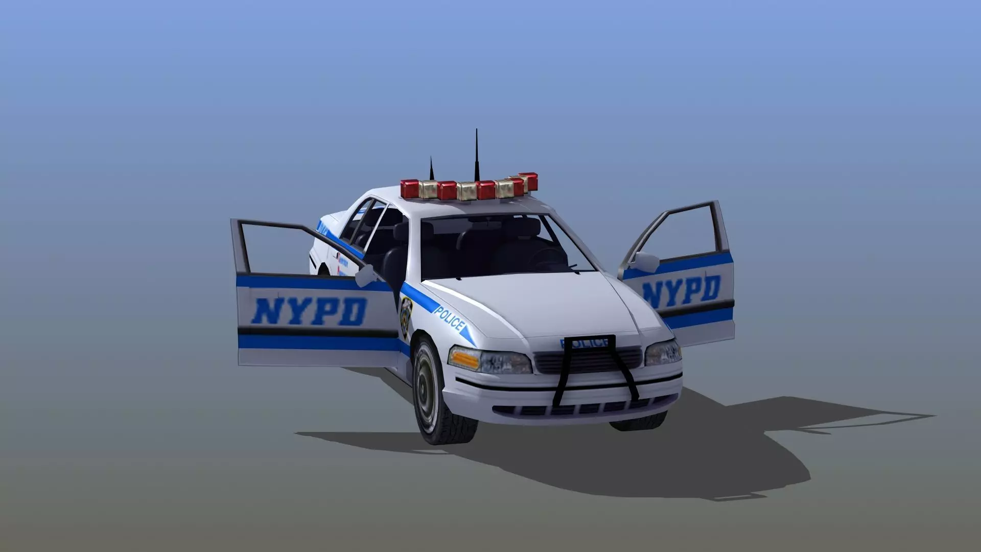 Police Patrol Car Low-poly 3D model_0