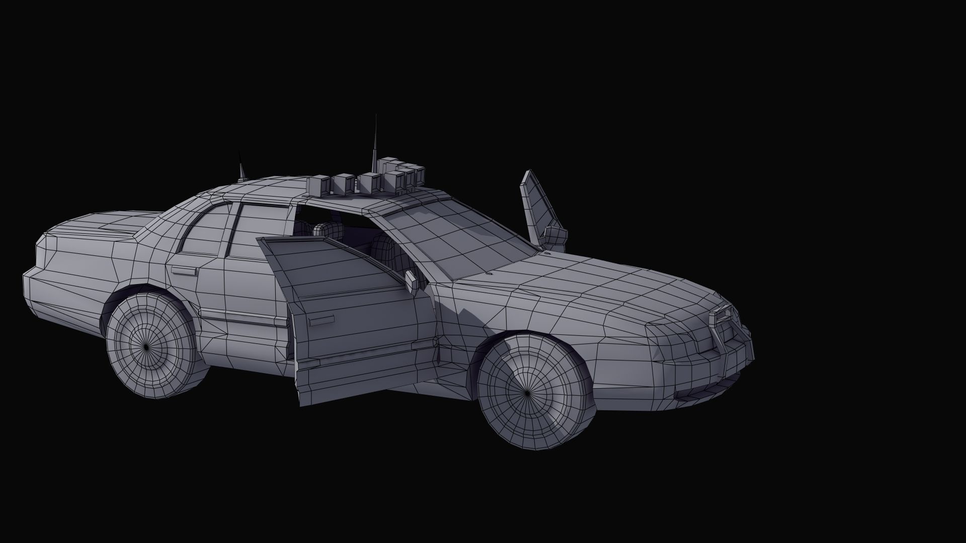Police Patrol Car Low-poly 3D model_48
