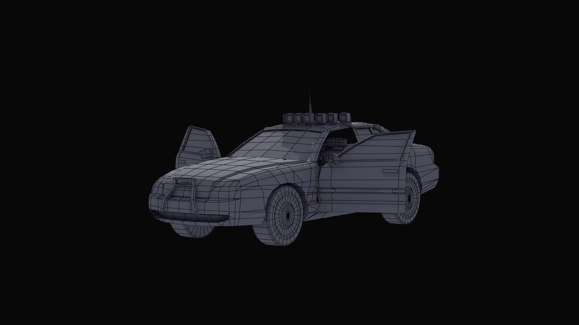 Police Patrol Car Low-poly 3D model_42