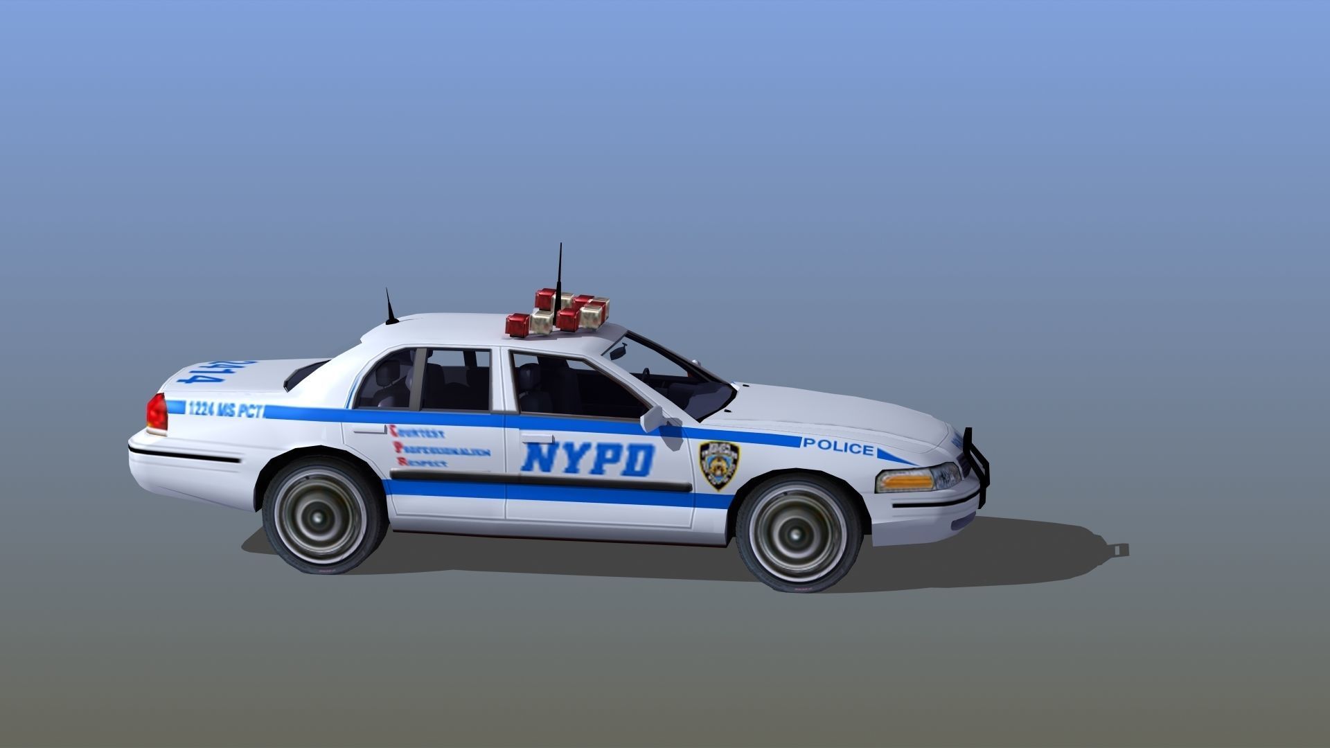 Police Patrol Car Low-poly 3D model_24