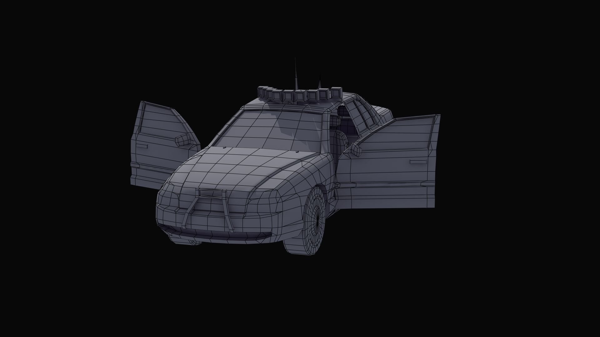 Police Patrol Car Low-poly 3D model_15