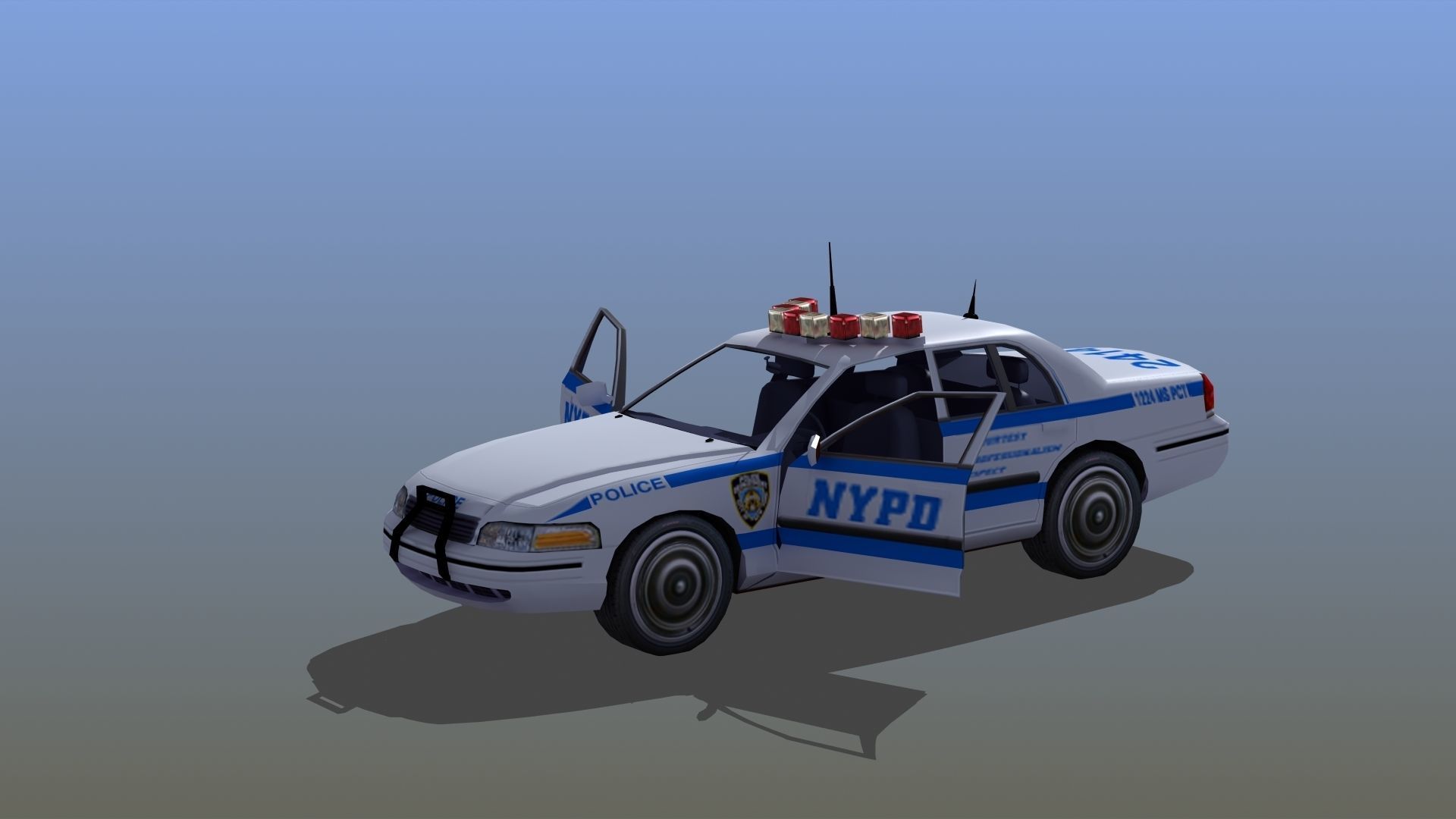 Police Patrol Car Low-poly 3D model_37