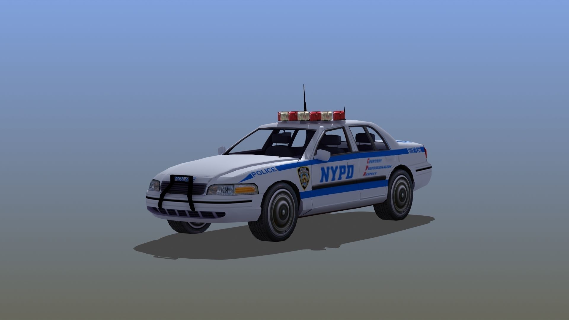 Police Patrol Car Low-poly 3D model_32