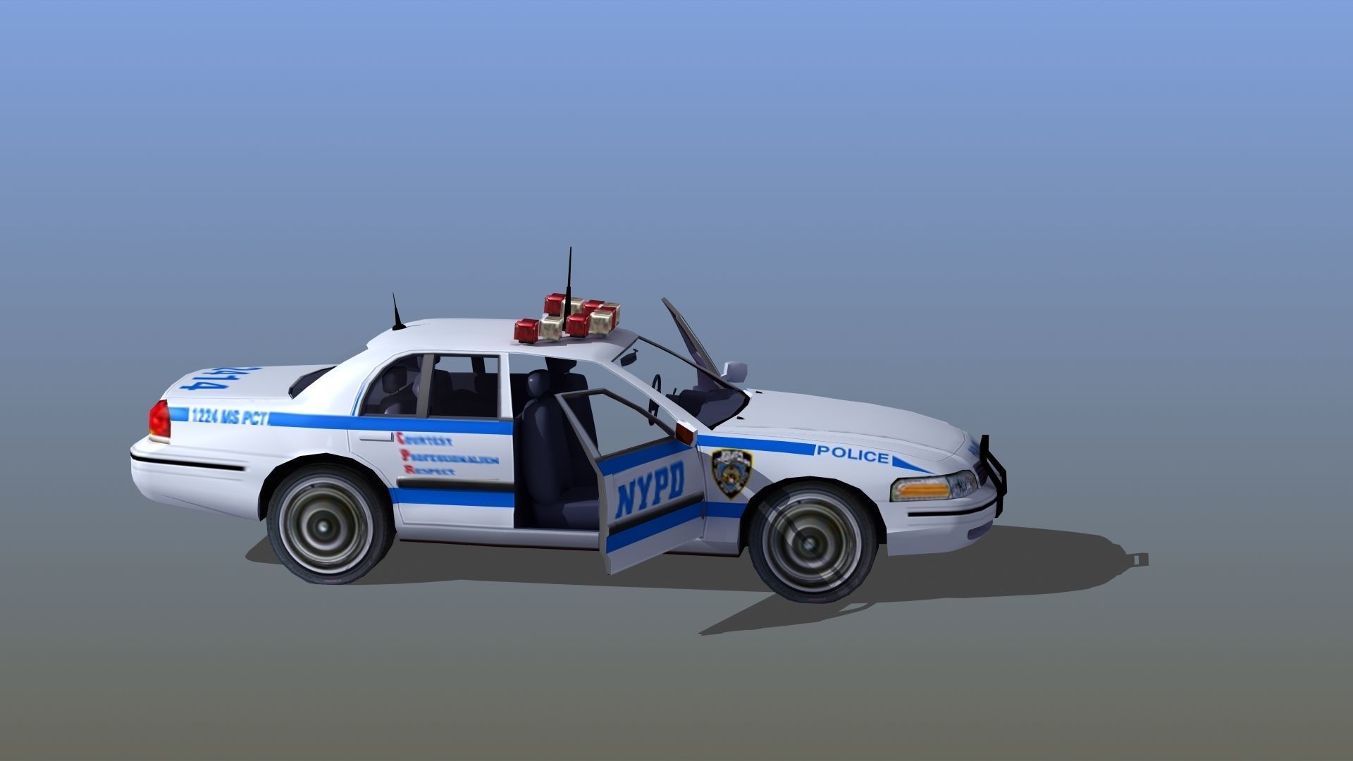 Police Patrol Car Low-poly 3D model_2