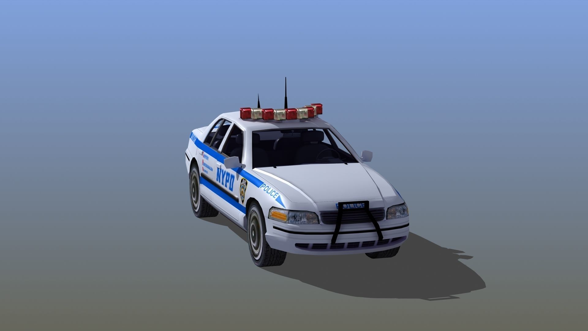 Police Patrol Car Low-poly 3D model_17