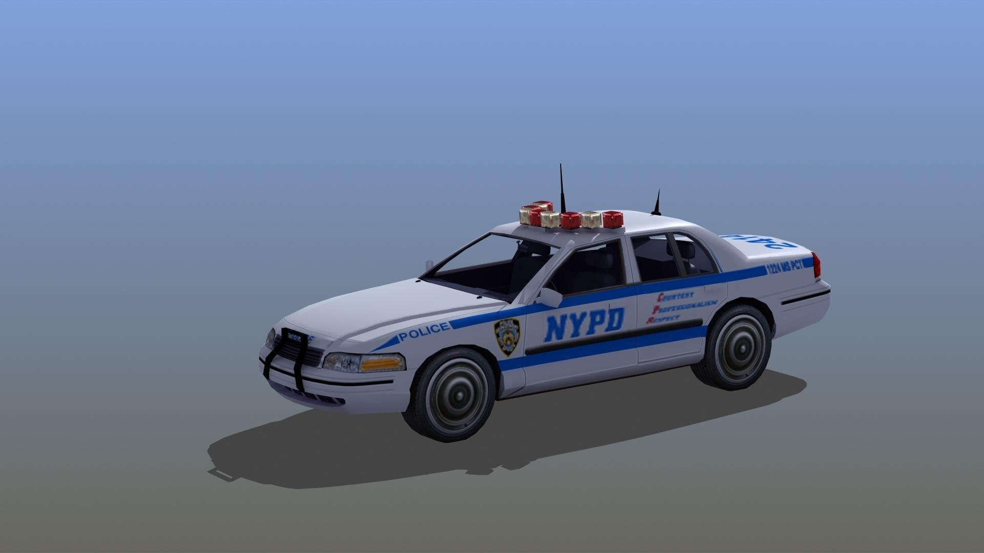 Police Patrol Car Low-poly 3D model_23