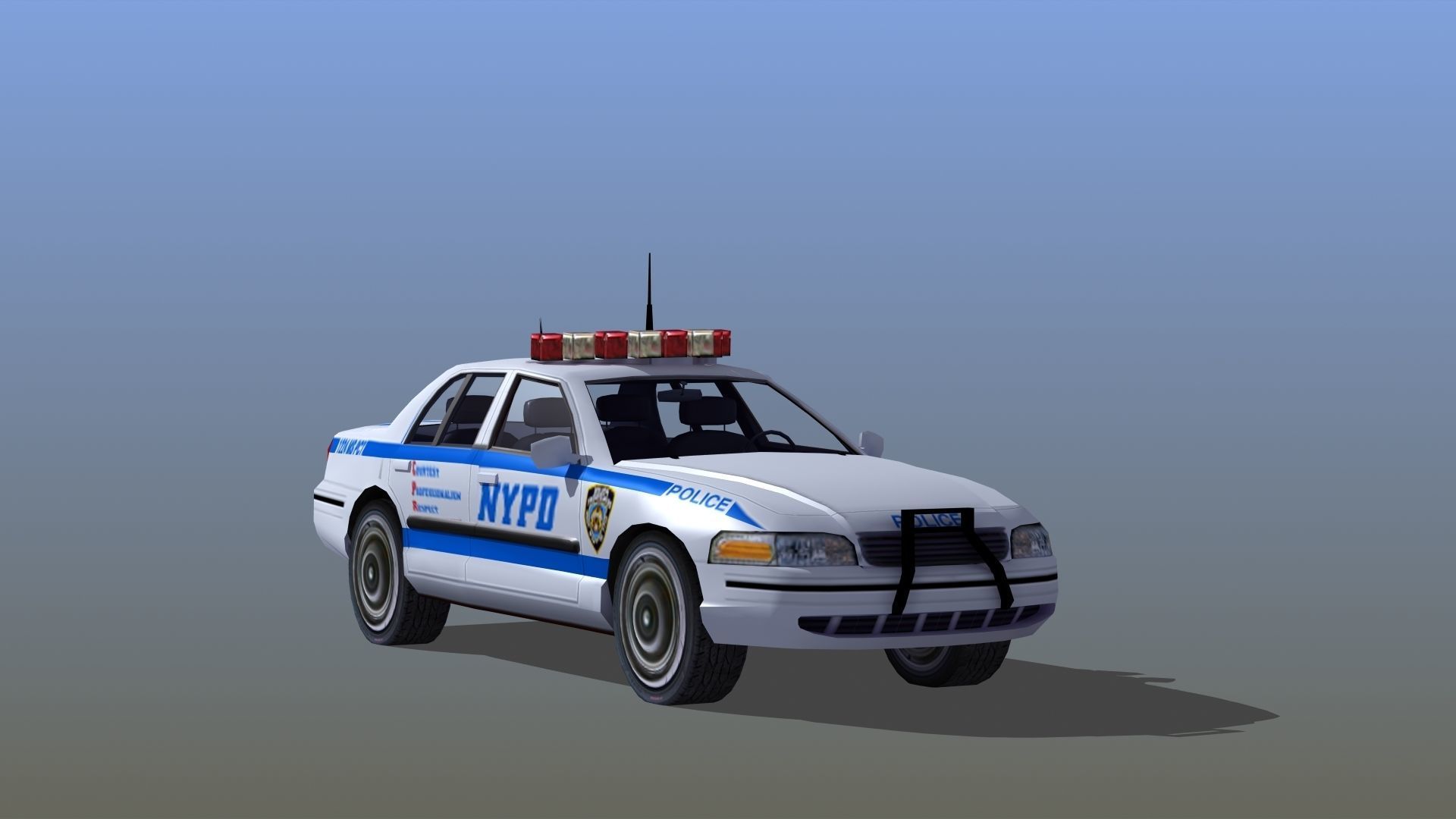 Police Patrol Car Low-poly 3D model_49