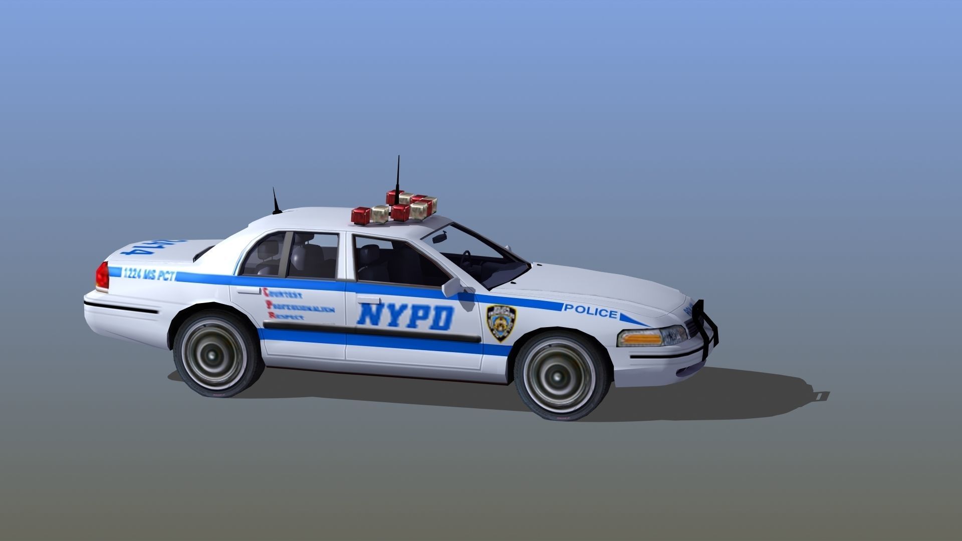 Police Patrol Car Low-poly 3D model_8