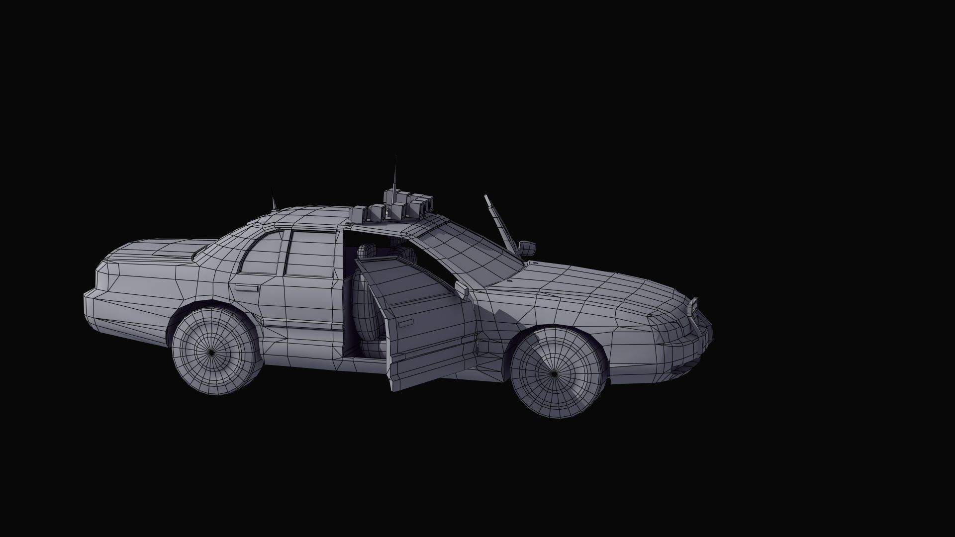 Police Patrol Car Low-poly 3D model_38
