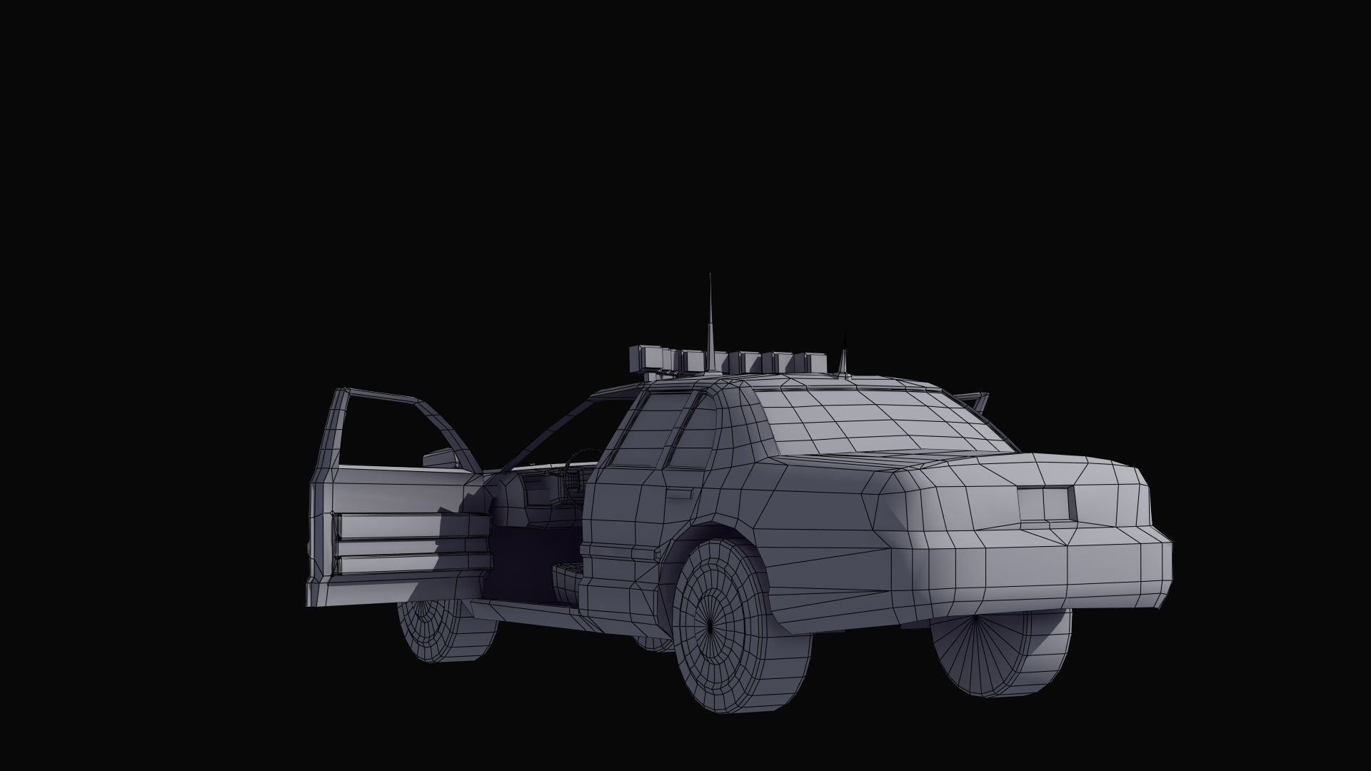 Police Patrol Car Low-poly 3D model_5