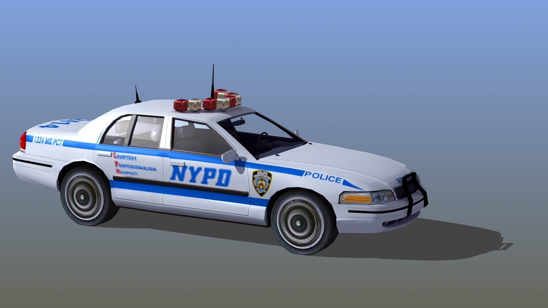 Police Patrol Car Low-poly 3D model_44