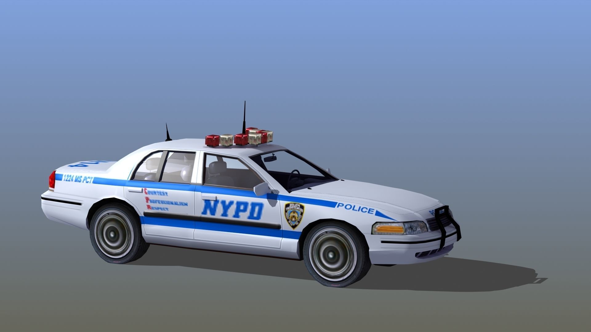 Police Patrol Car Low-poly 3D model_25