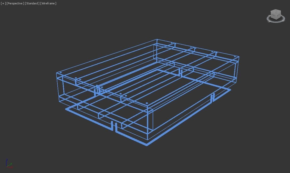 Rustic Table with Metal Legs 3D model_4