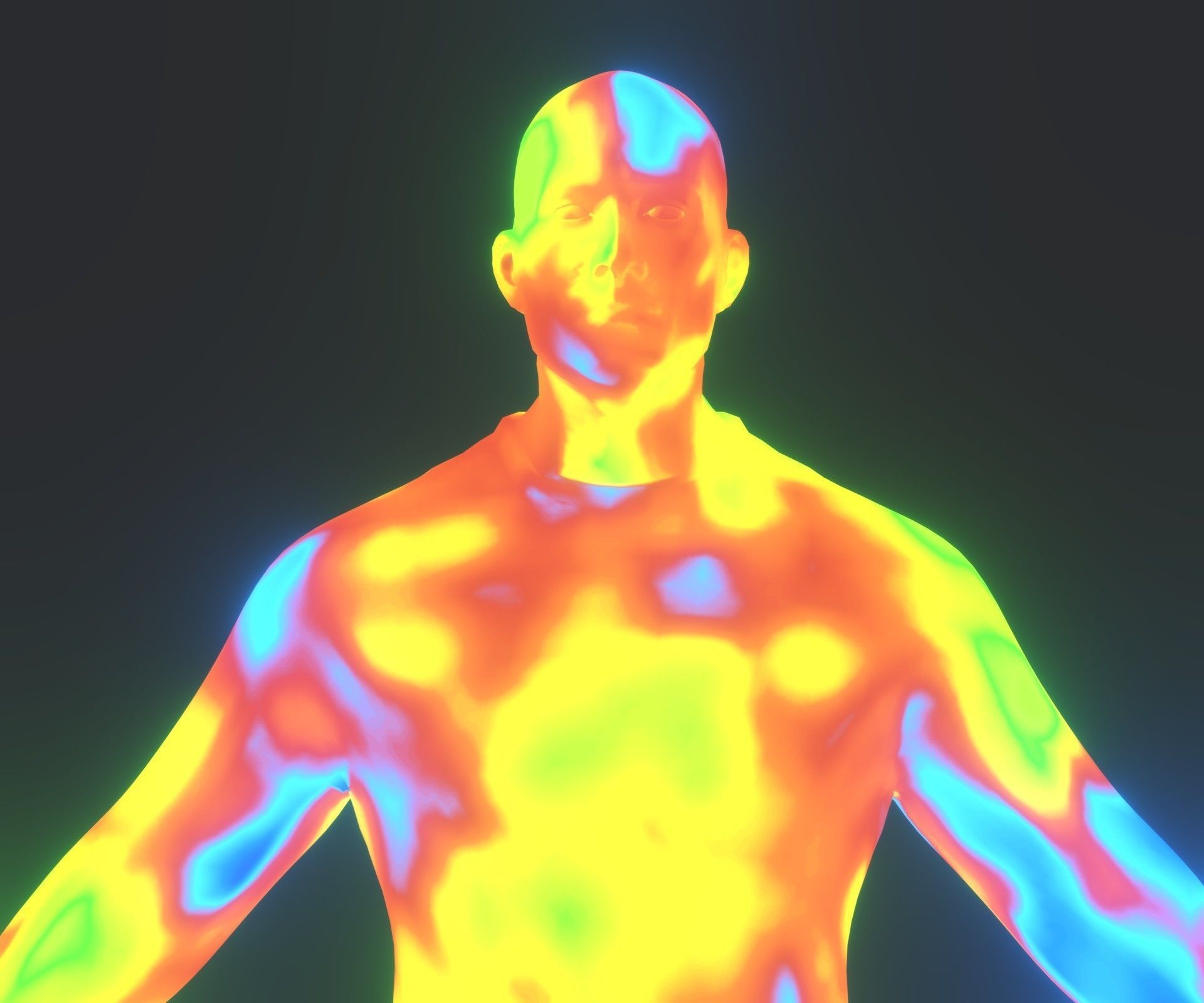 Human Thermal Image Heatmap Male and Female 3D Model Low-poly 3D model_21