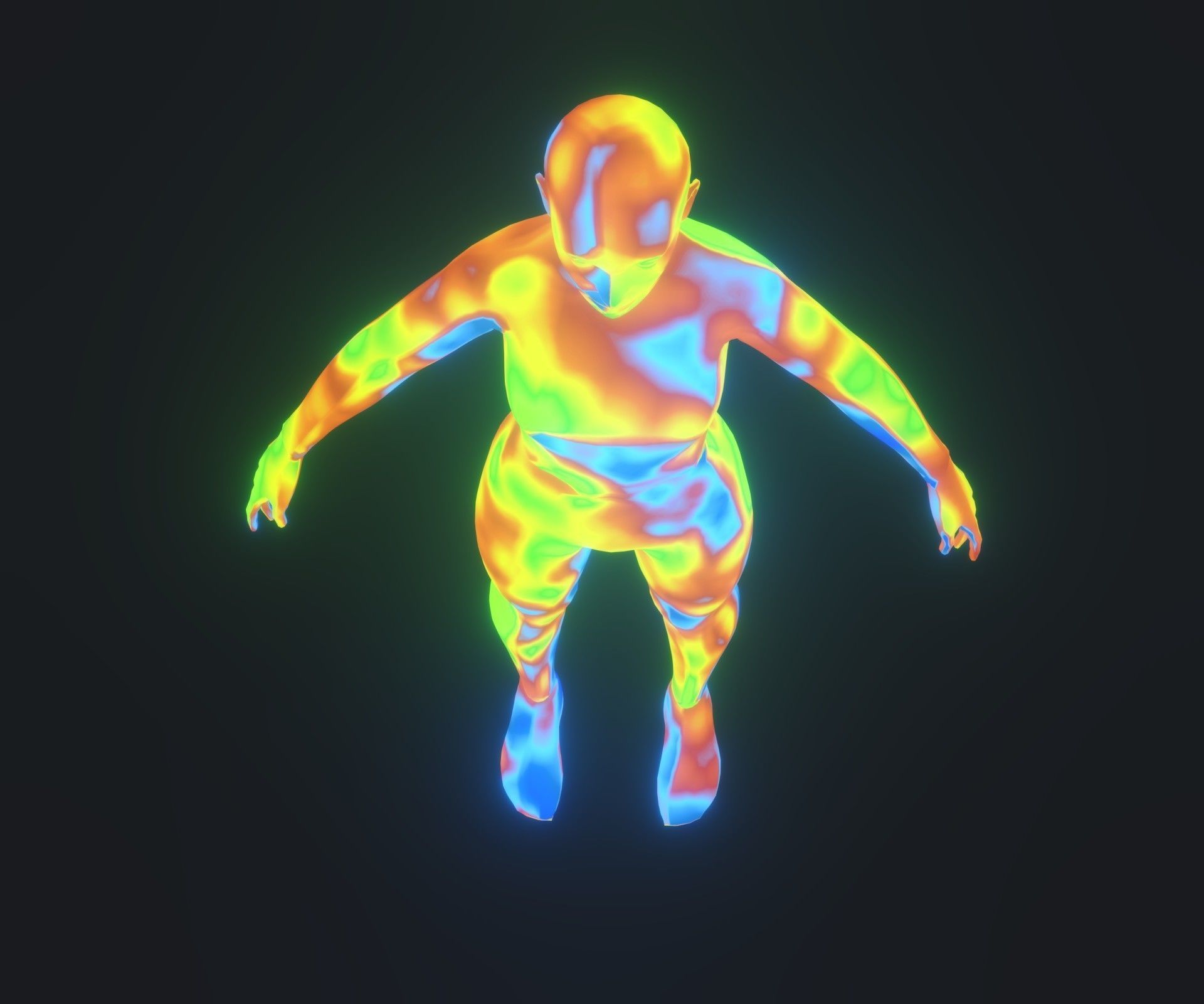 Human Thermal Image Heatmap Male and Female 3D Model Low-poly 3D model_16
