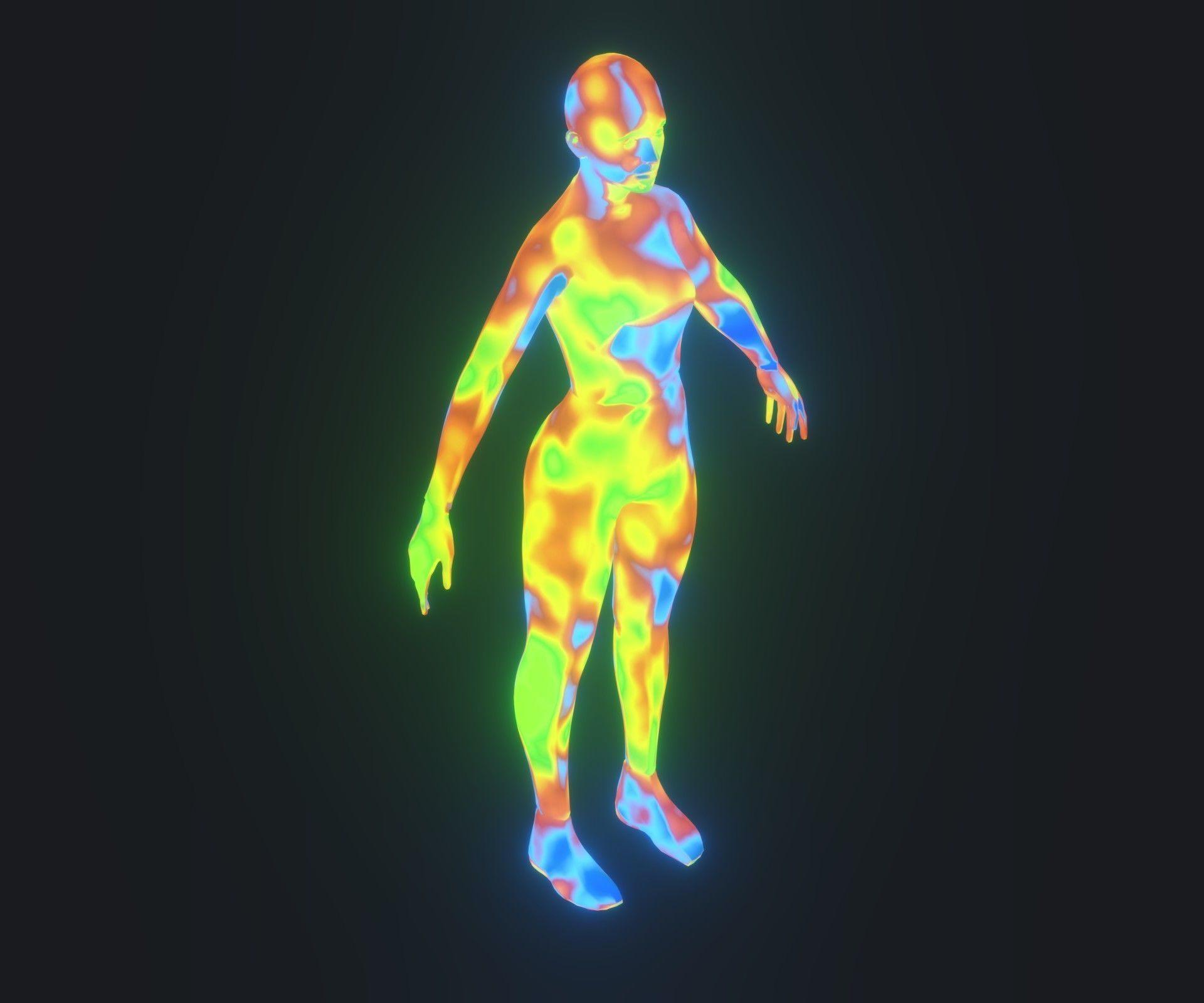 Human Thermal Image Heatmap Male and Female 3D Model Low-poly 3D model_18