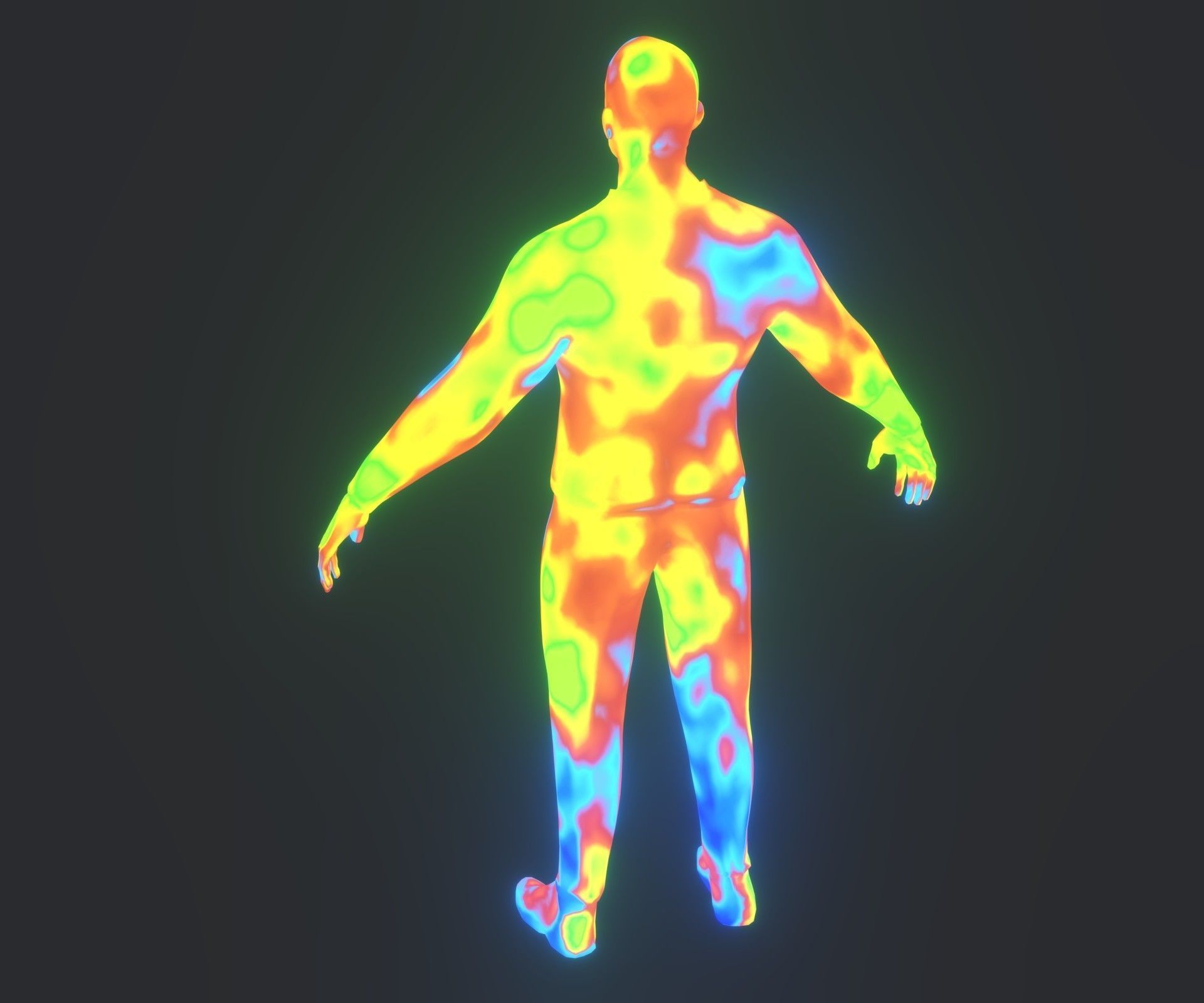 Human Thermal Image Heatmap Male and Female 3D Model Low-poly 3D model_25