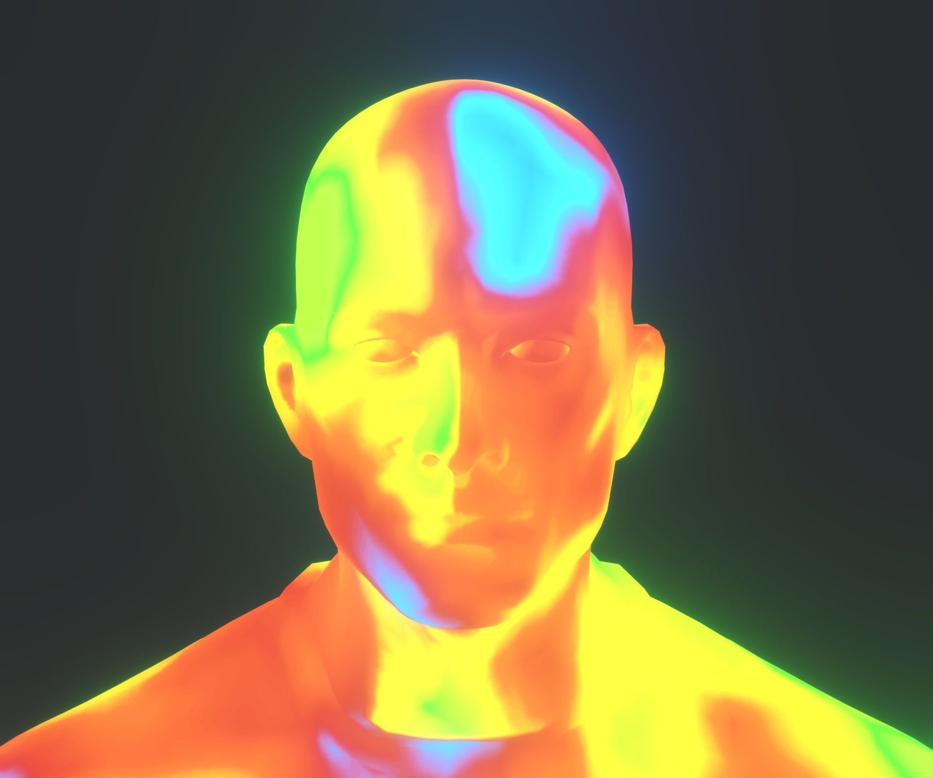 Human Thermal Image Heatmap Male and Female 3D Model Low-poly 3D model_9