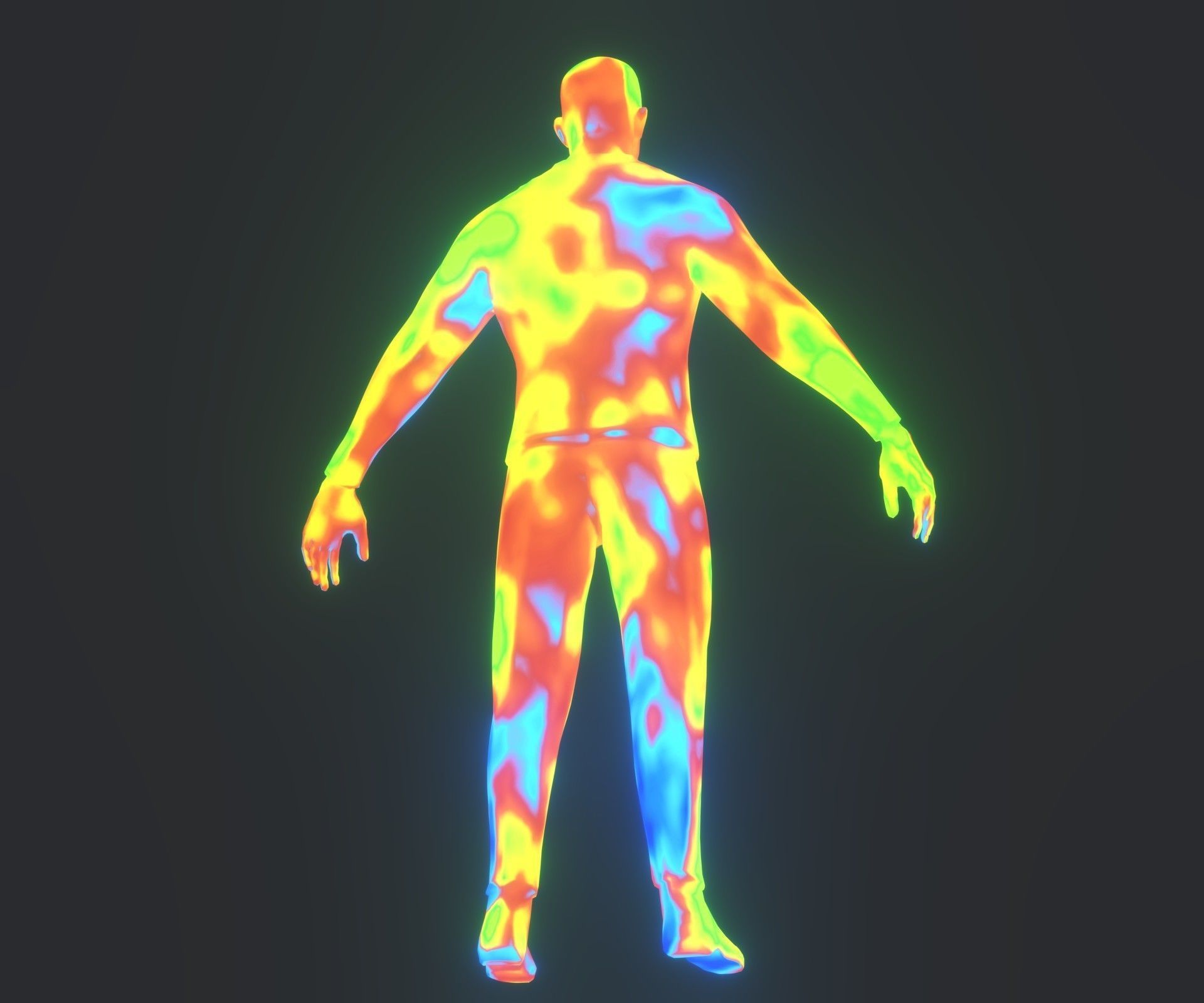 Human Thermal Image Heatmap Male and Female 3D Model Low-poly 3D model_33