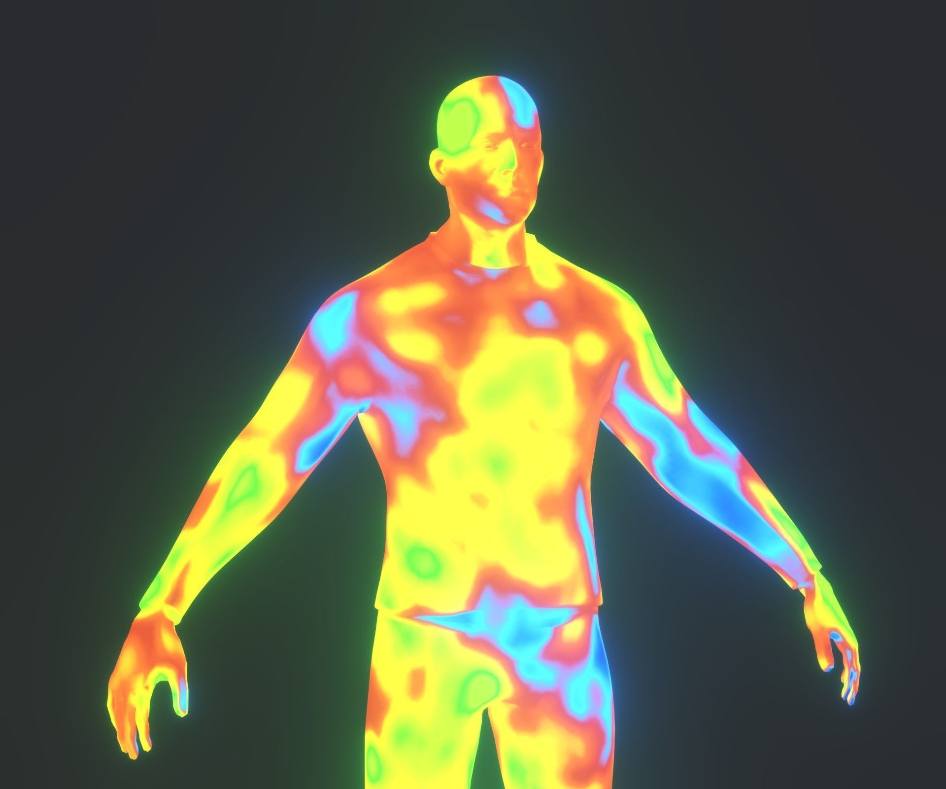 Human Thermal Image Heatmap Male and Female 3D Model Low-poly 3D model_5