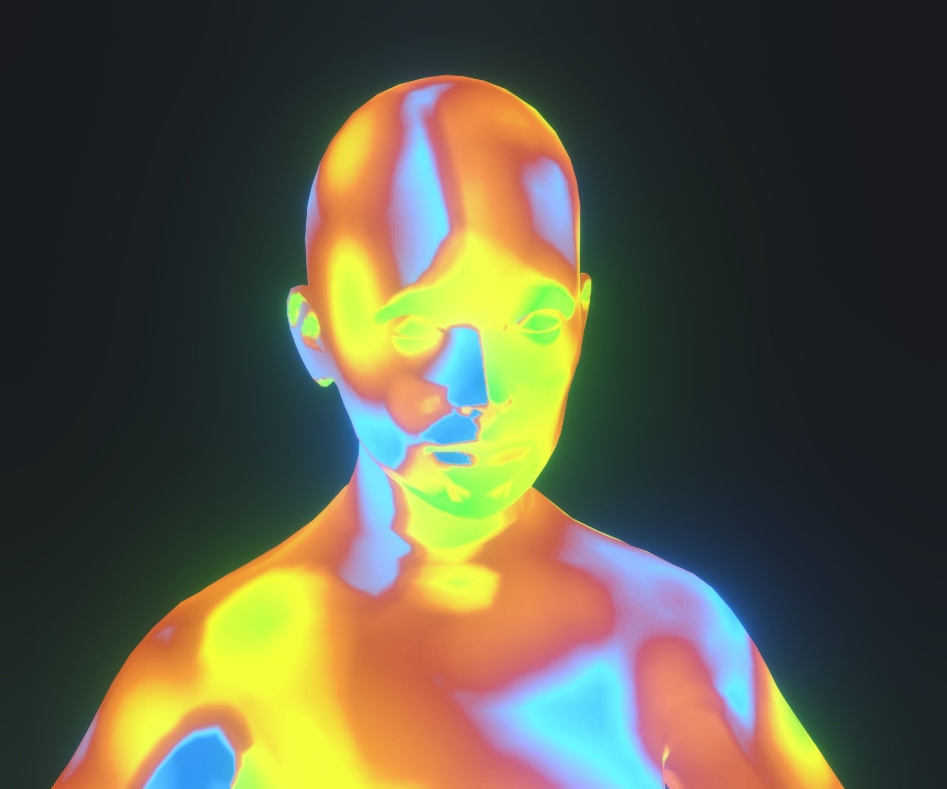 Human Thermal Image Heatmap Male and Female 3D Model Low-poly 3D model_26
