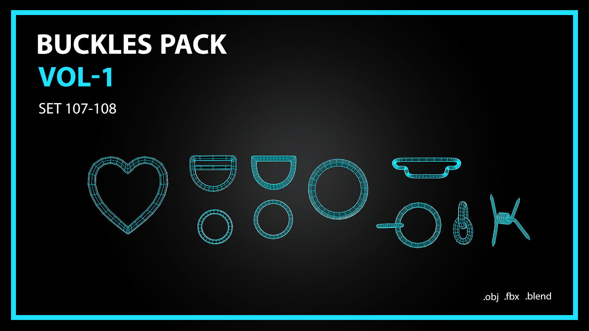 Buckles Snap Hooks Strap Adjusters Pack Vol 1 3D model_16