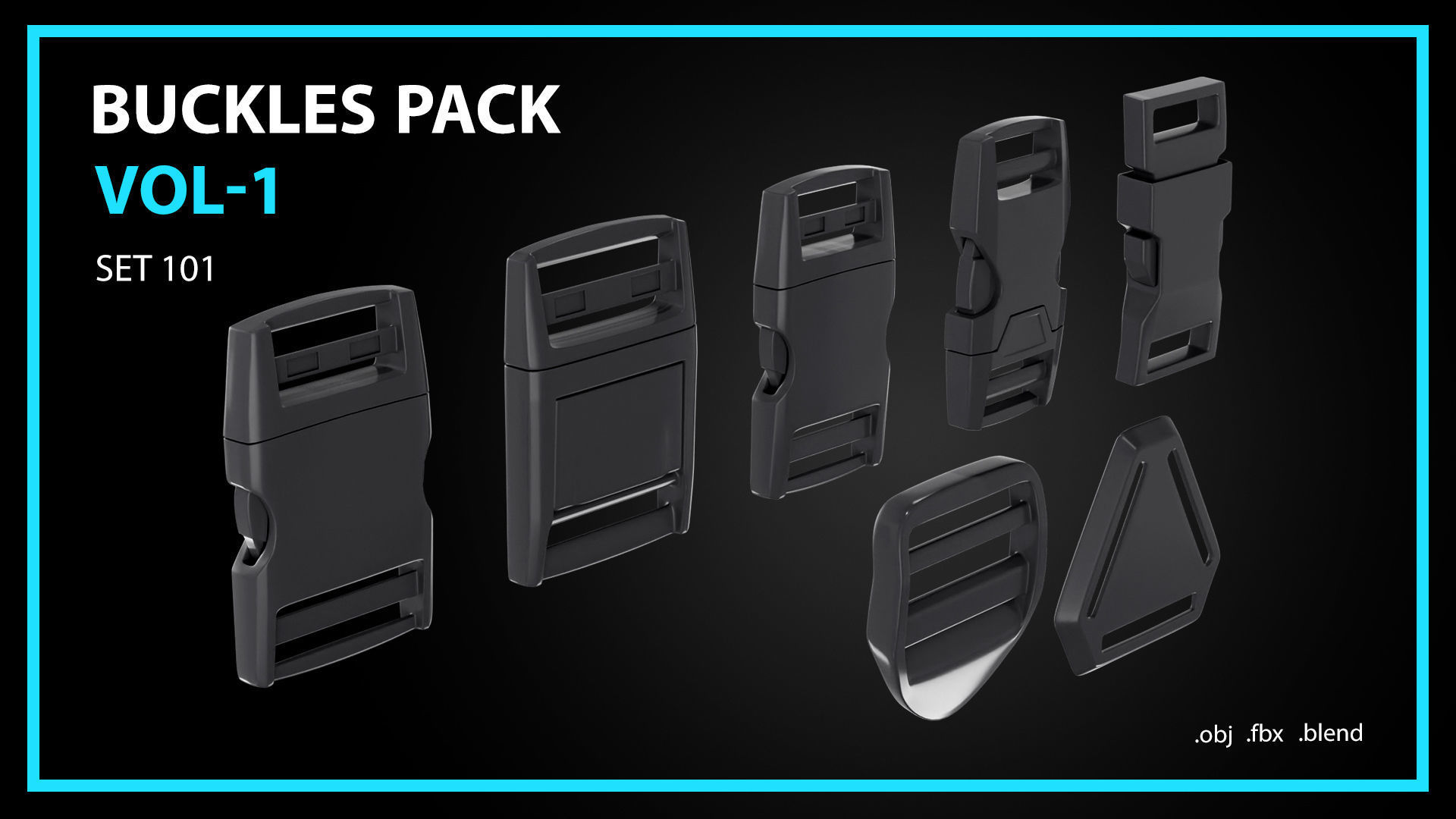 Buckles Snap Hooks Strap Adjusters Pack Vol 1 3D model_3