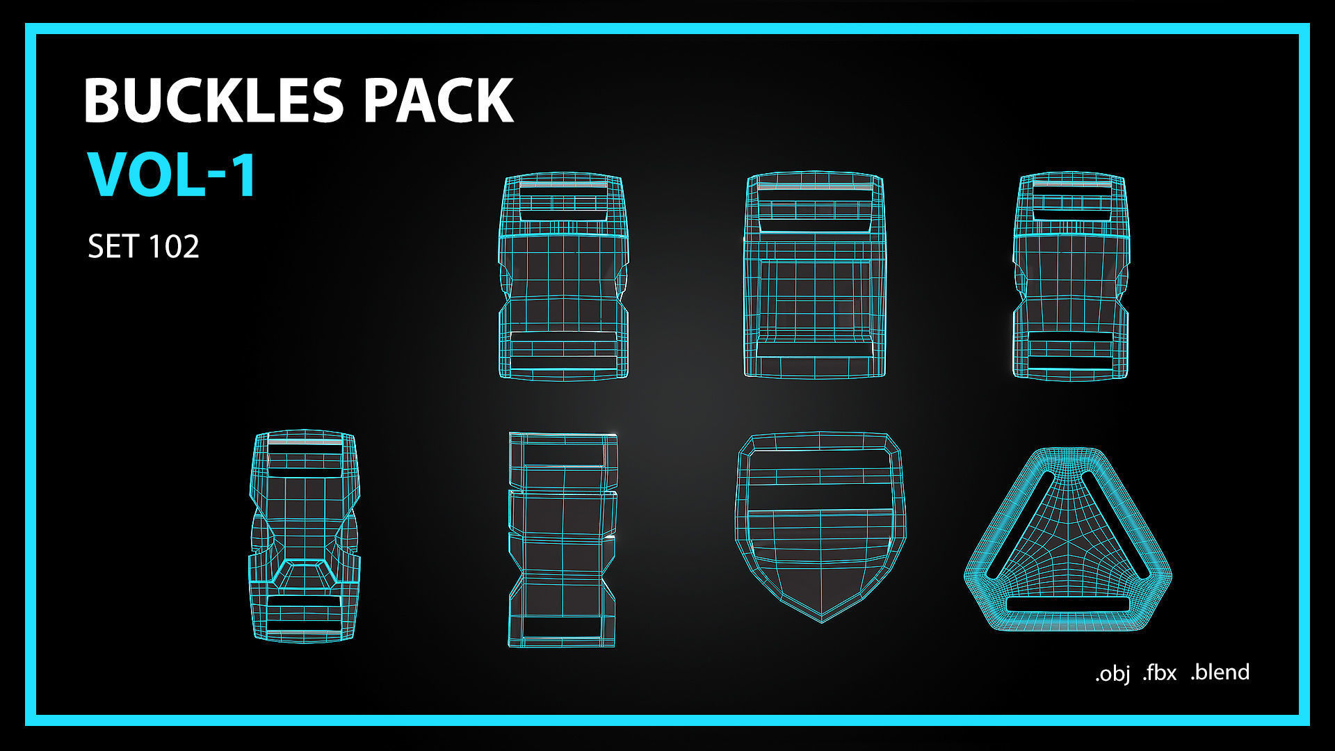 Buckles Snap Hooks Strap Adjusters Pack Vol 1 3D model_4
