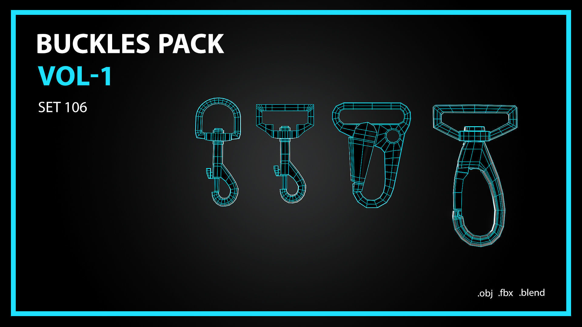 Buckles Snap Hooks Strap Adjusters Pack Vol 1 3D model_14