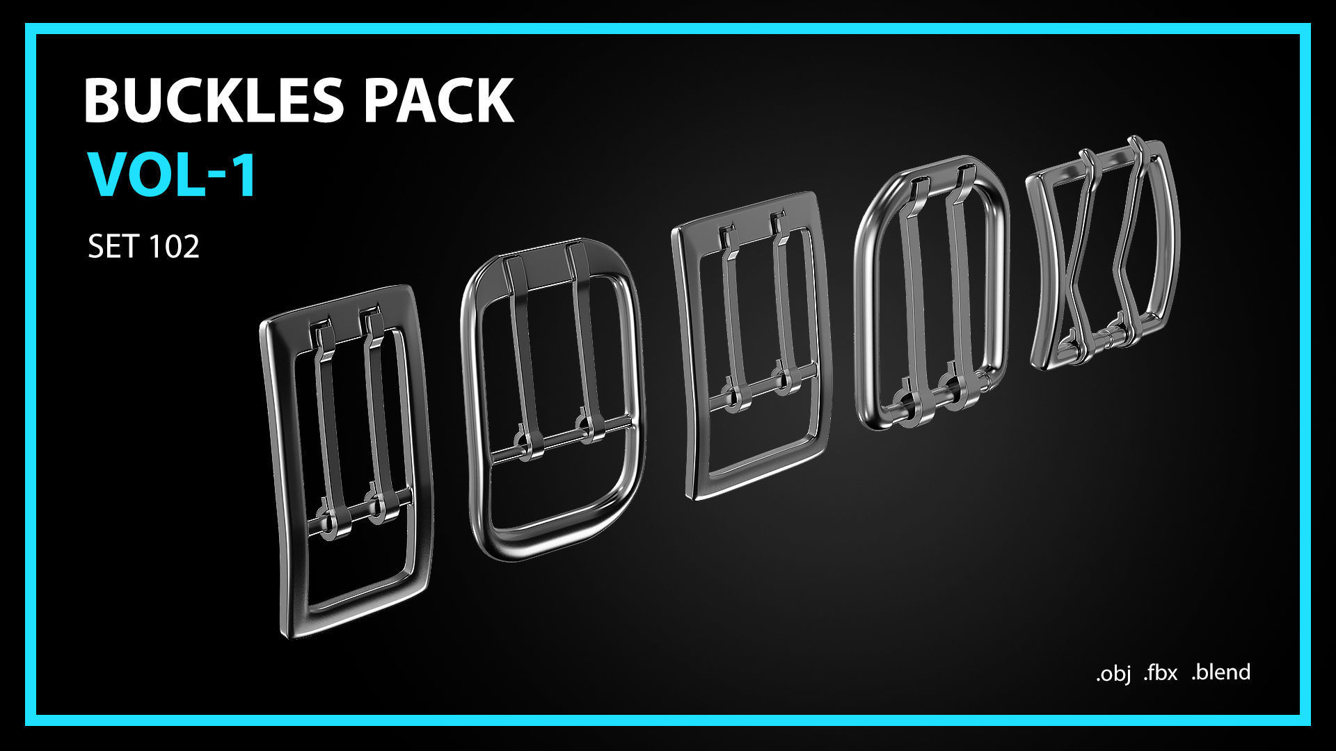 Buckles Snap Hooks Strap Adjusters Pack Vol 1 3D model_5