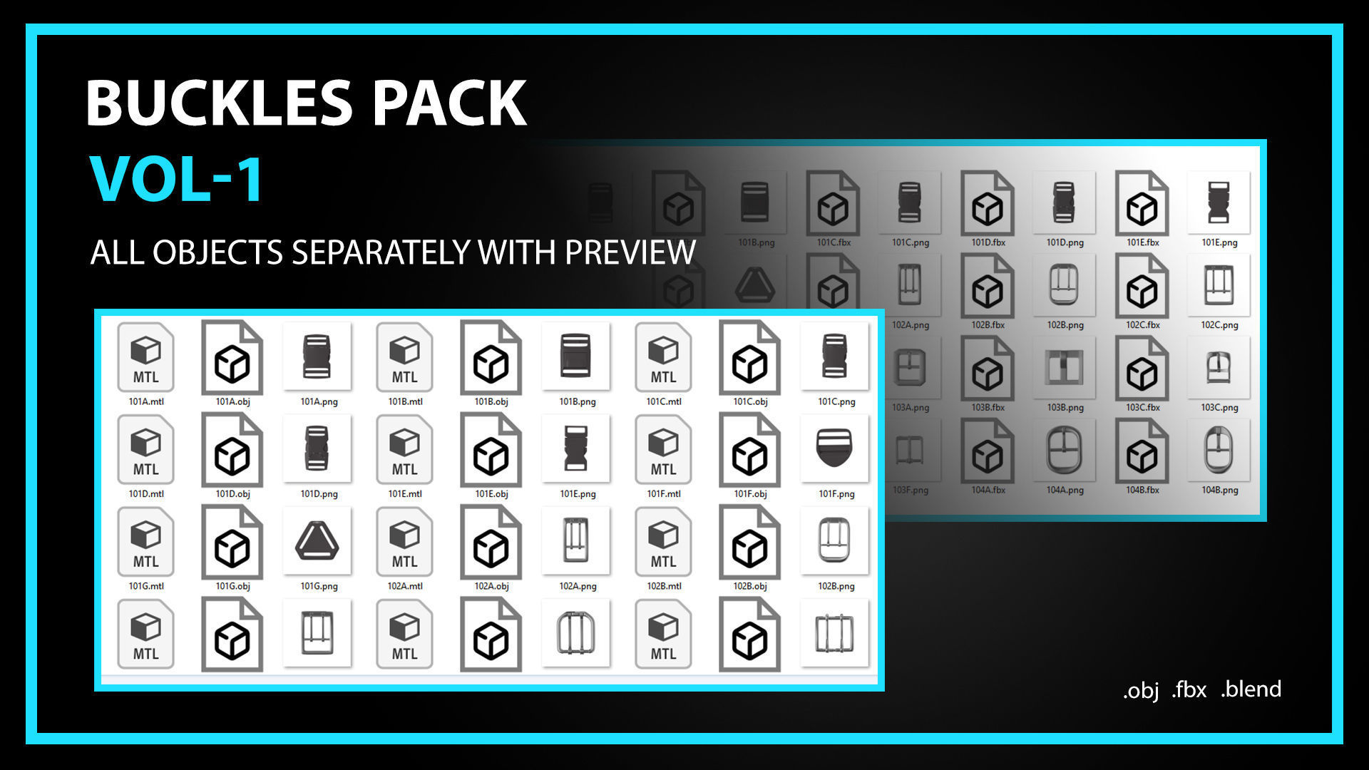 Buckles Snap Hooks Strap Adjusters Pack Vol 1 3D model_17