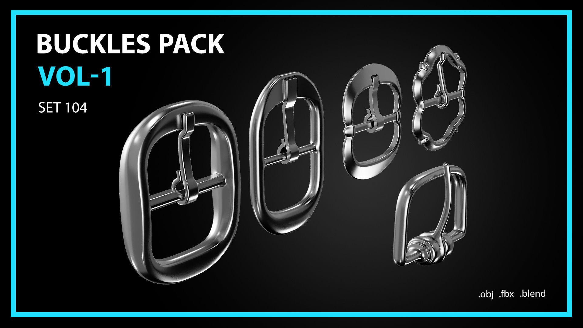 Buckles Snap Hooks Strap Adjusters Pack Vol 1 3D model_9